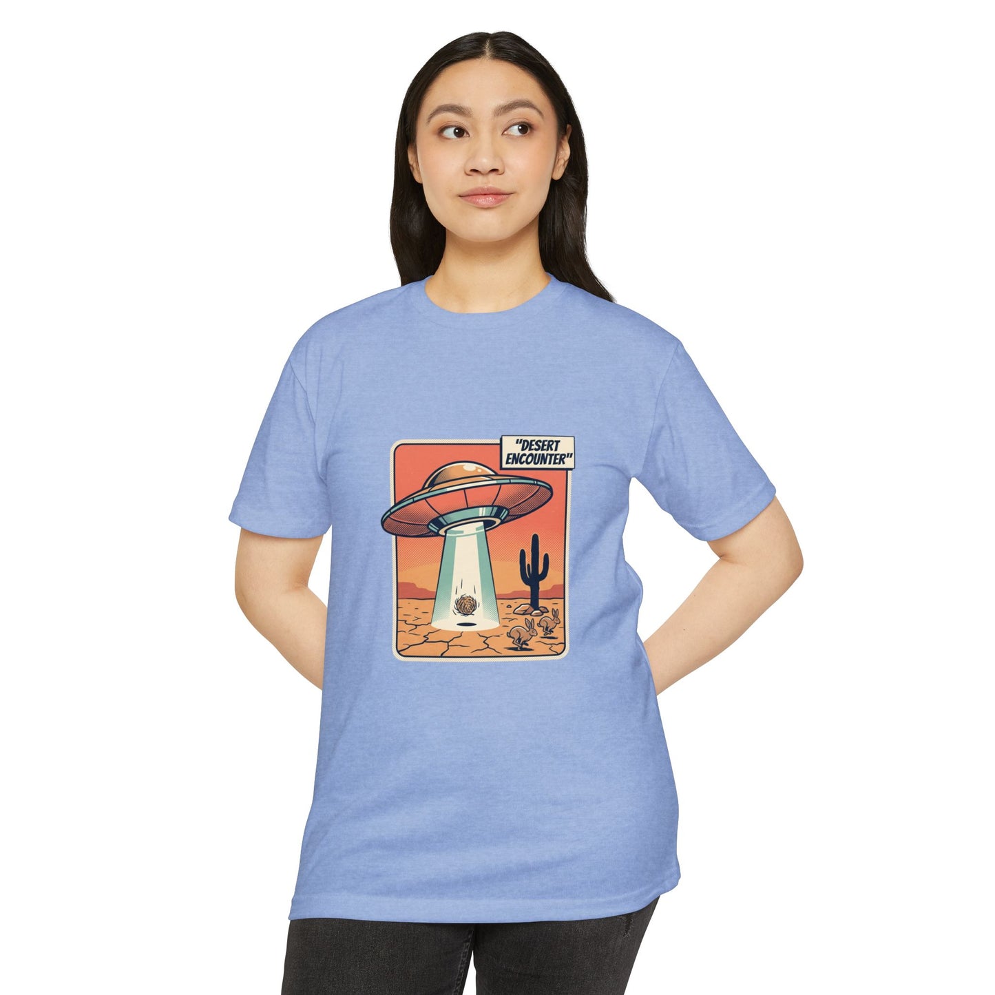 Desert Encounter T-Shirt – Retro UFO Alien Abduction Tee