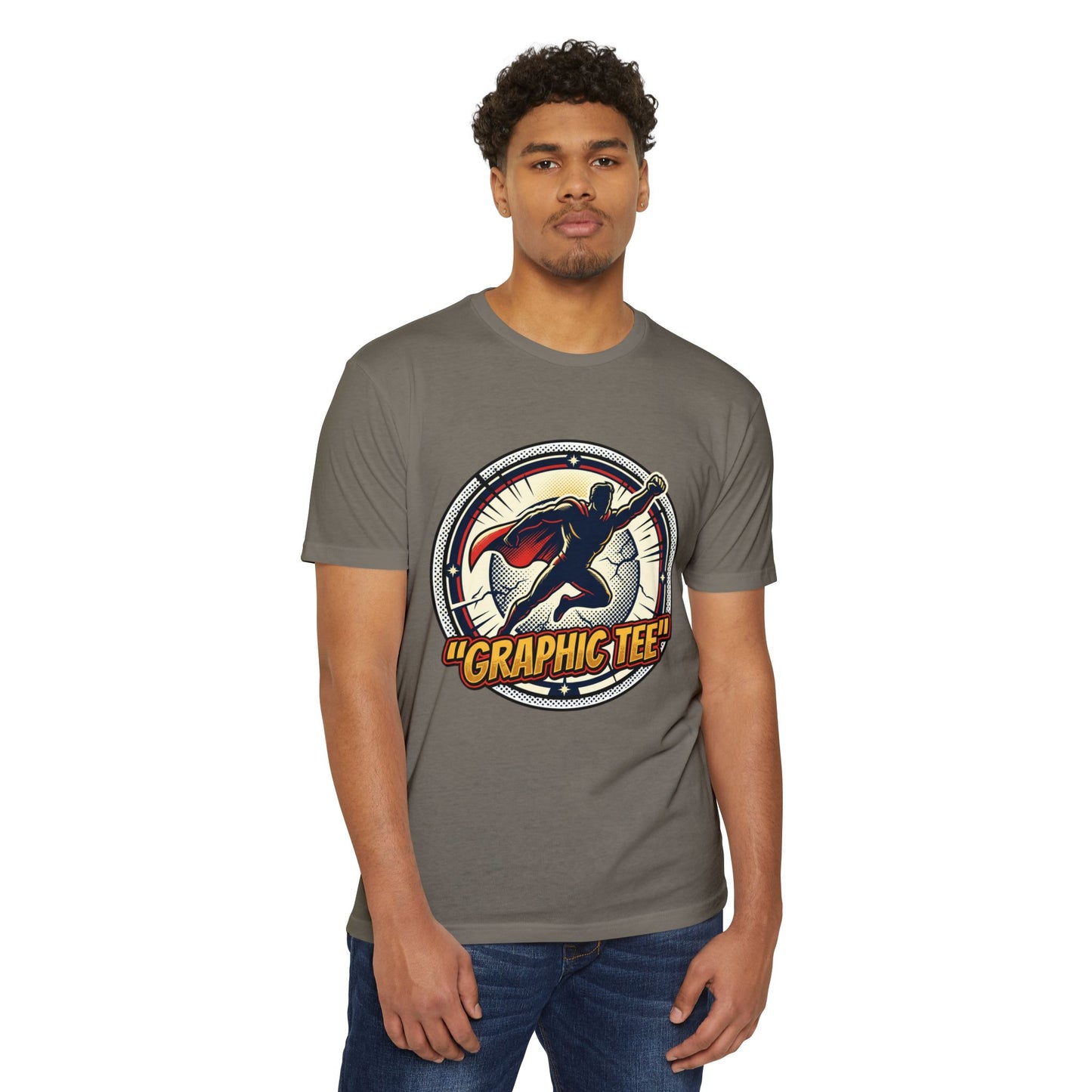 Retro Comic Superhero Cape Graphic Tee