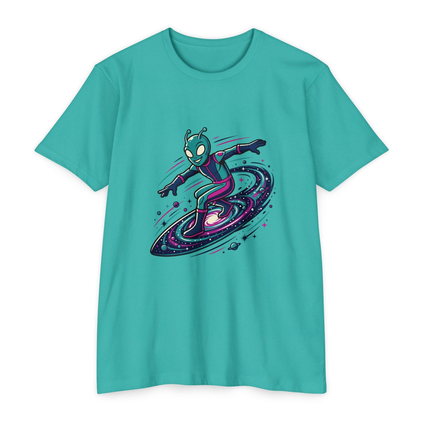 Alien Surfer Retro Space Skate T-Shirt