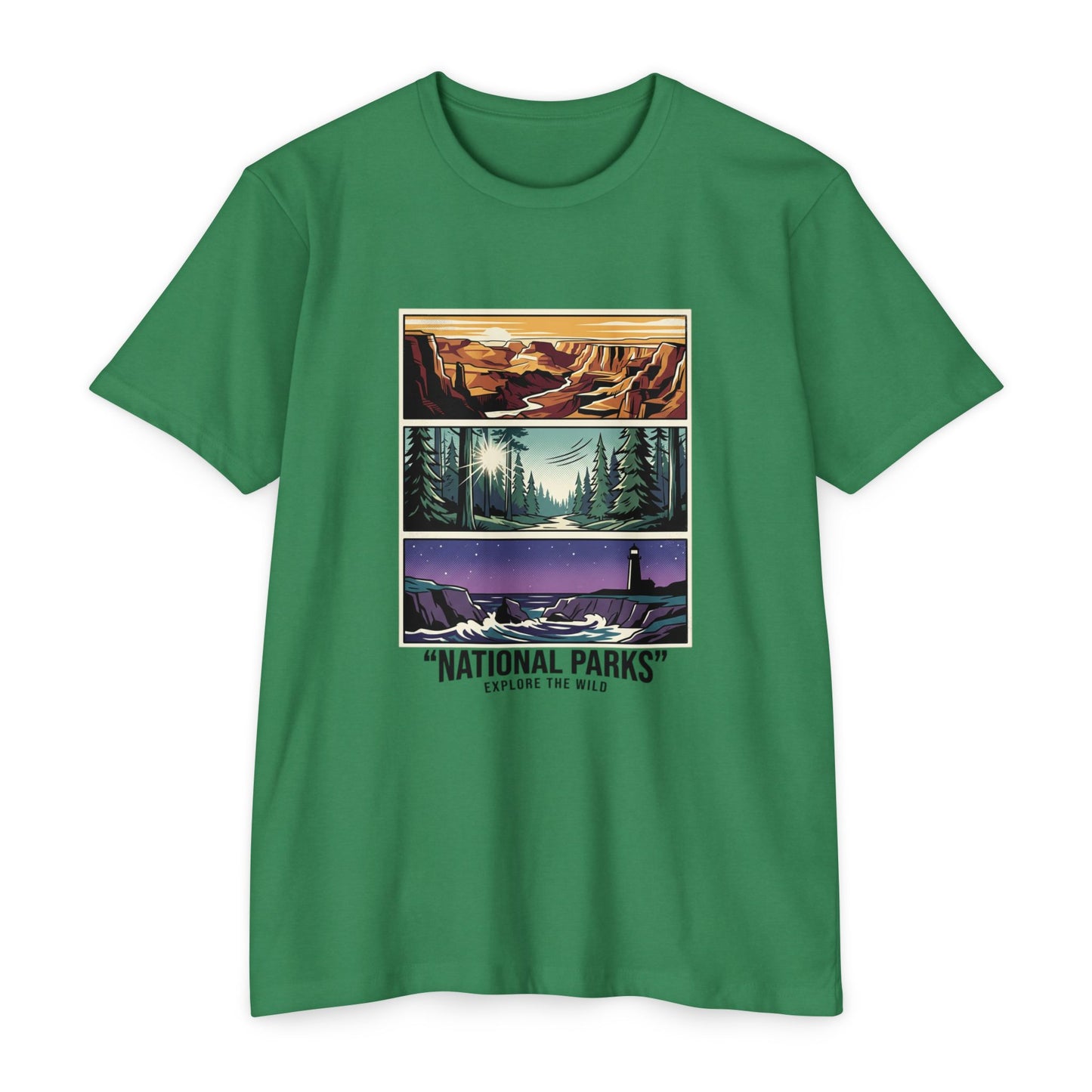 National Parks Scenic Panels T-Shirt — Explore the Wild Graphic Tee