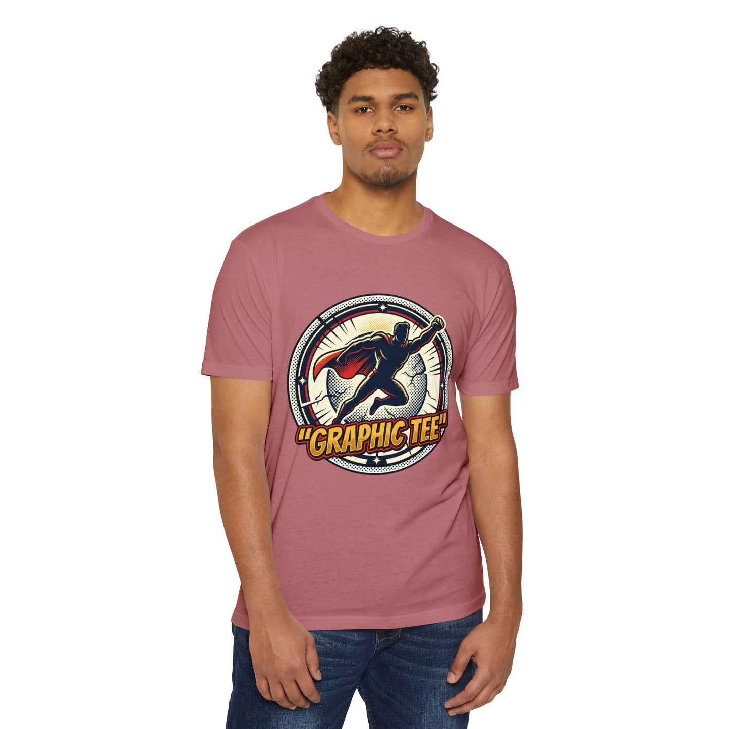 Retro Comic Superhero Cape Graphic Tee