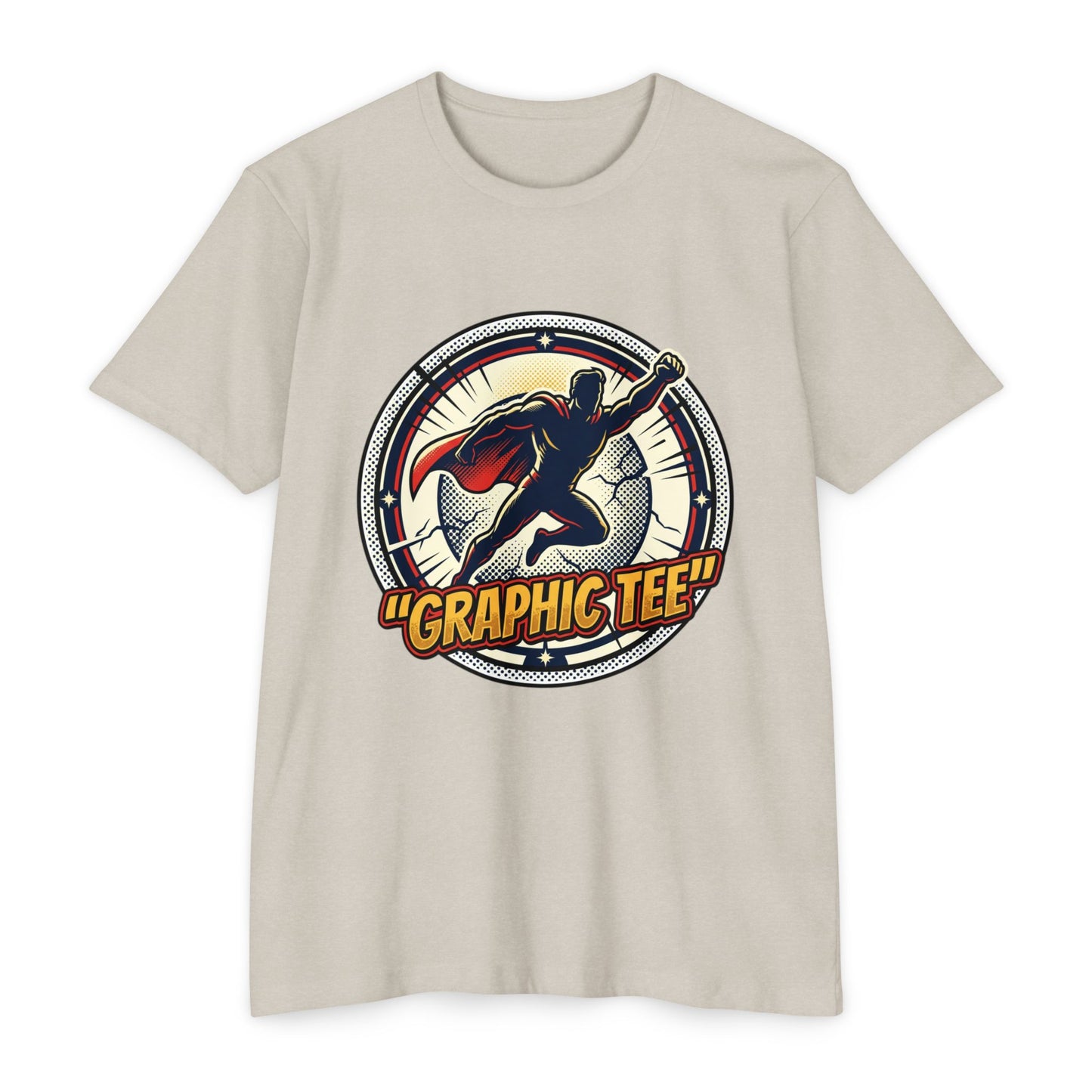 Retro Comic Superhero Cape Graphic Tee
