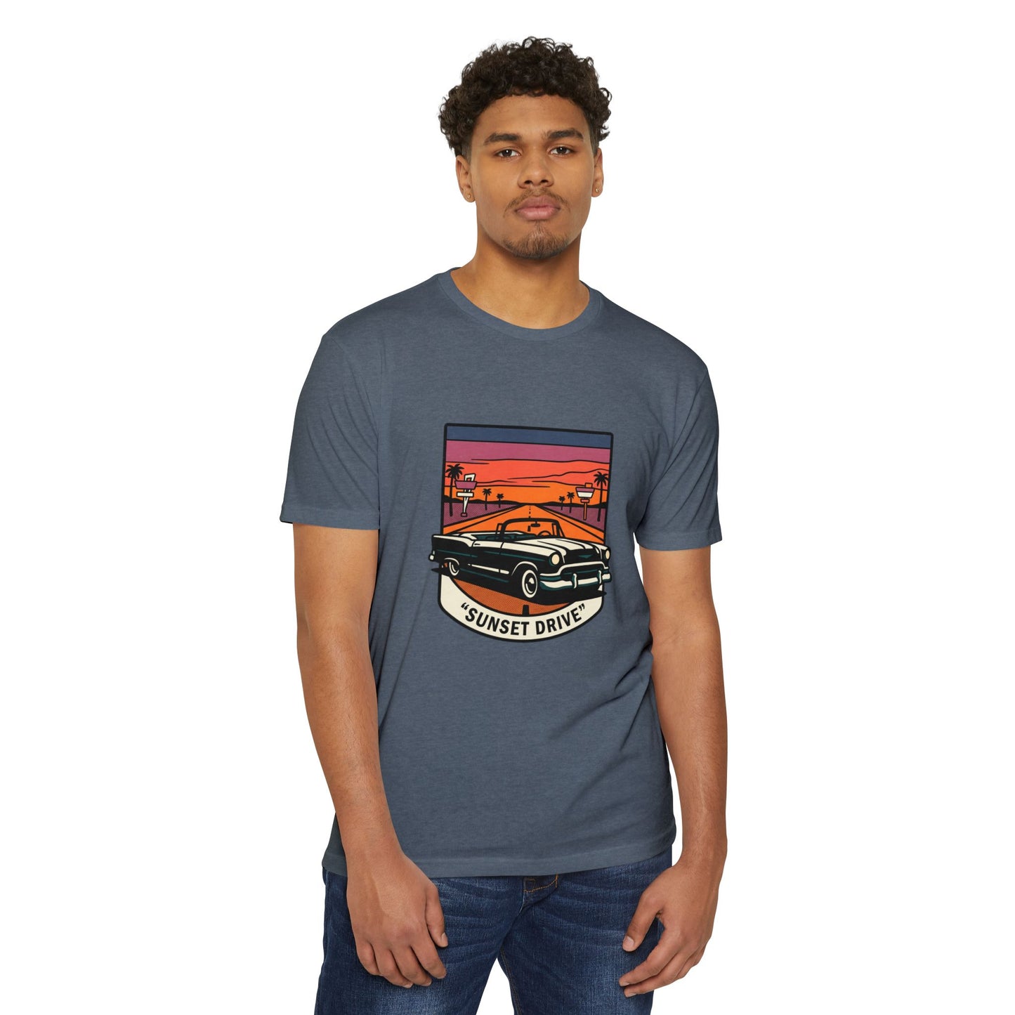 Sunset Drive Vintage Car T-Shirt
