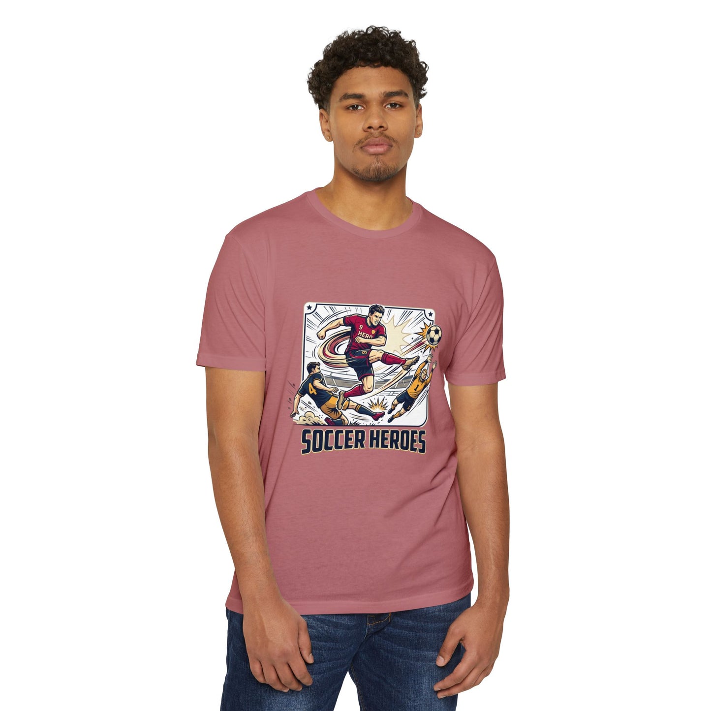 Soccer Heroes Graphic T-Shirt — Vintage Action Soccer Player Tee