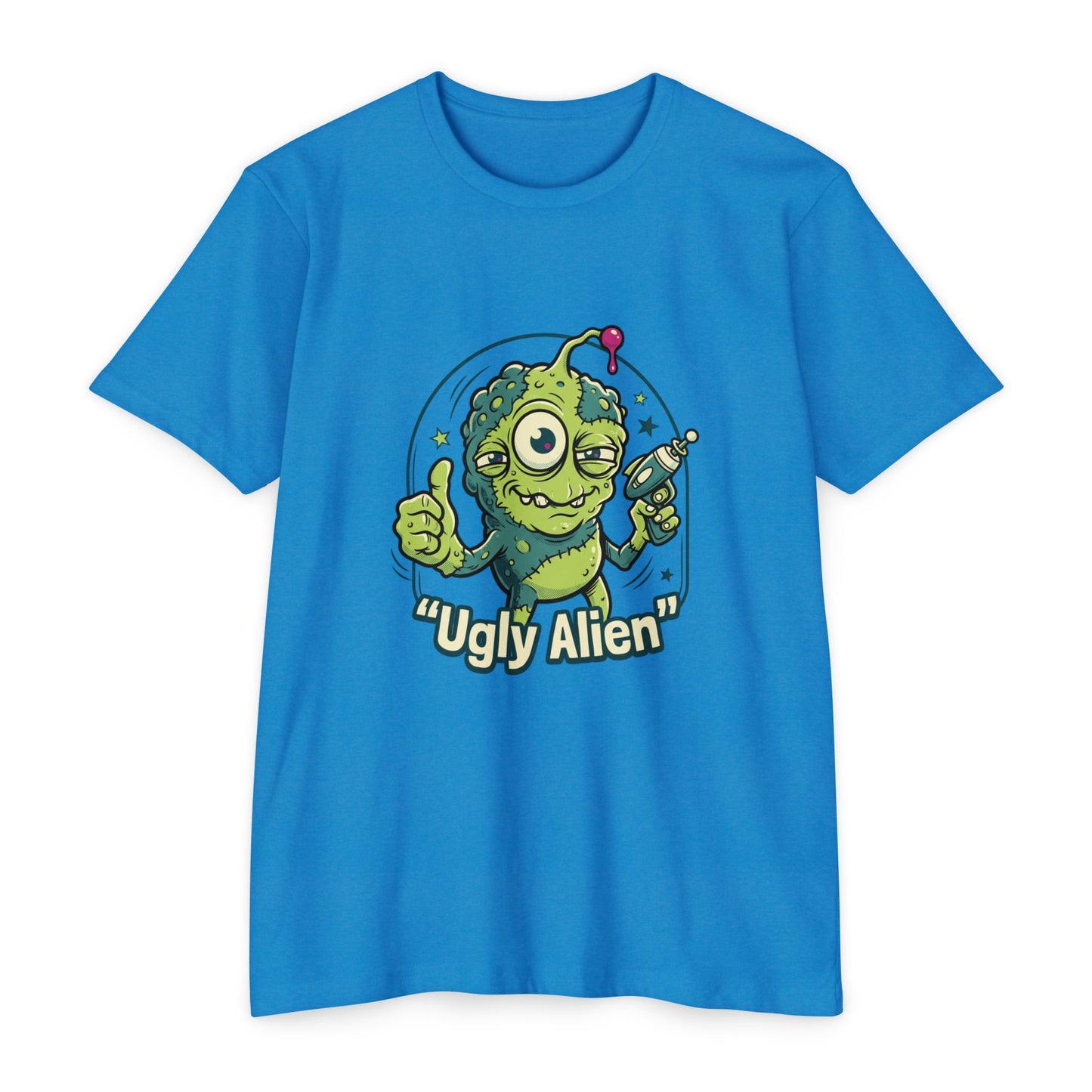Ugly Alien Retro Cartoon Space Creature T-Shirt