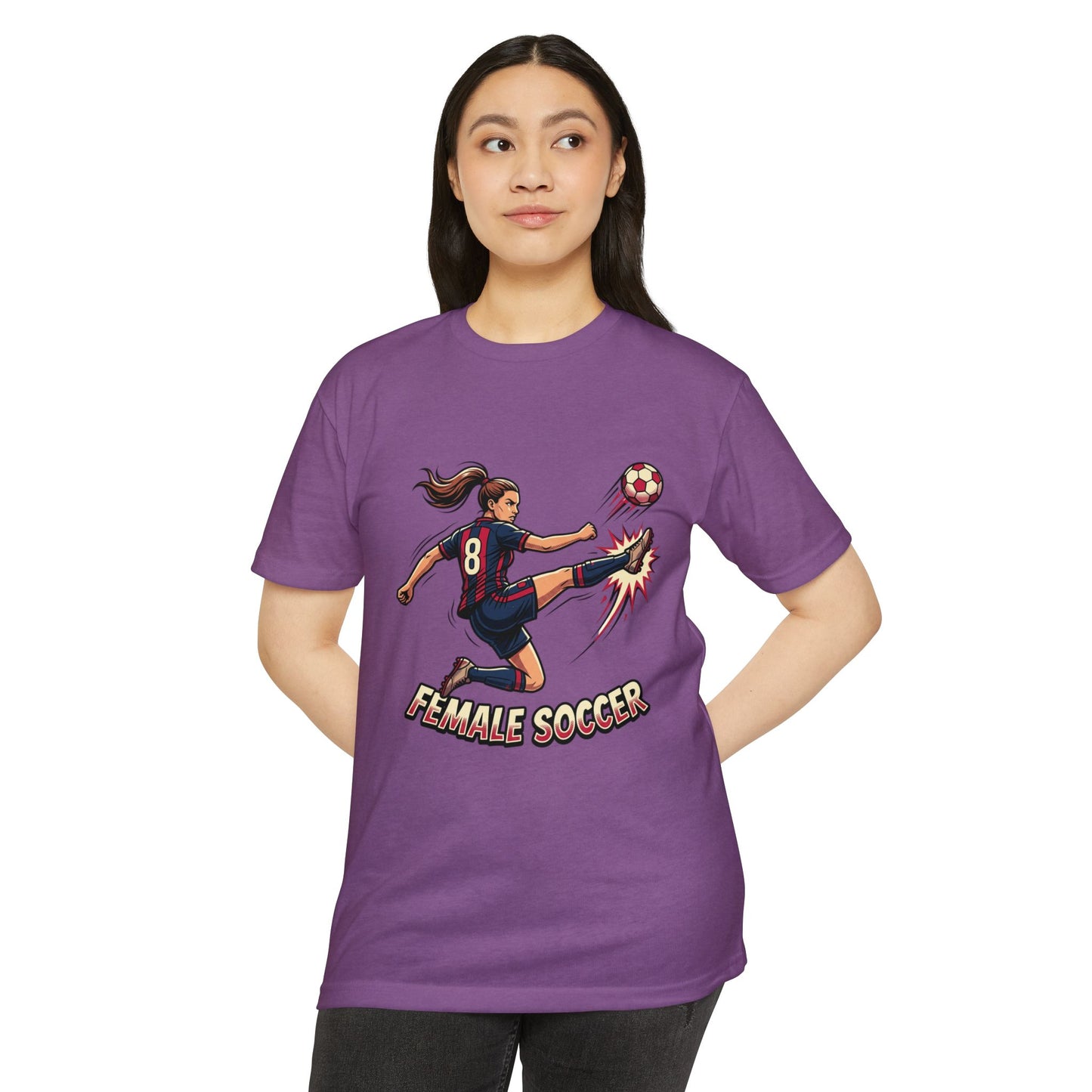 Female Soccer Player Graphic T-Shirt – Women’s Soccer Tee