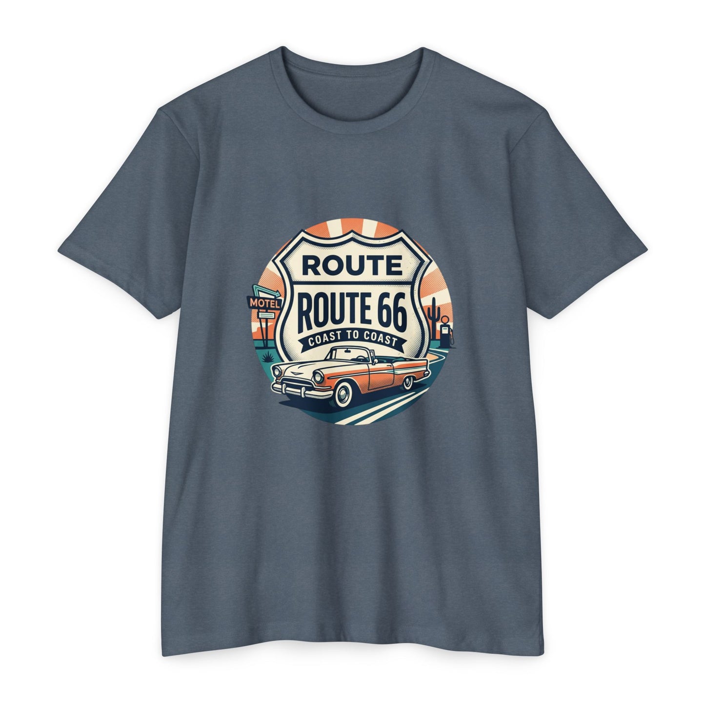 Route 66 Vintage Car T-Shirt — Classic Road Trip Retro Tee