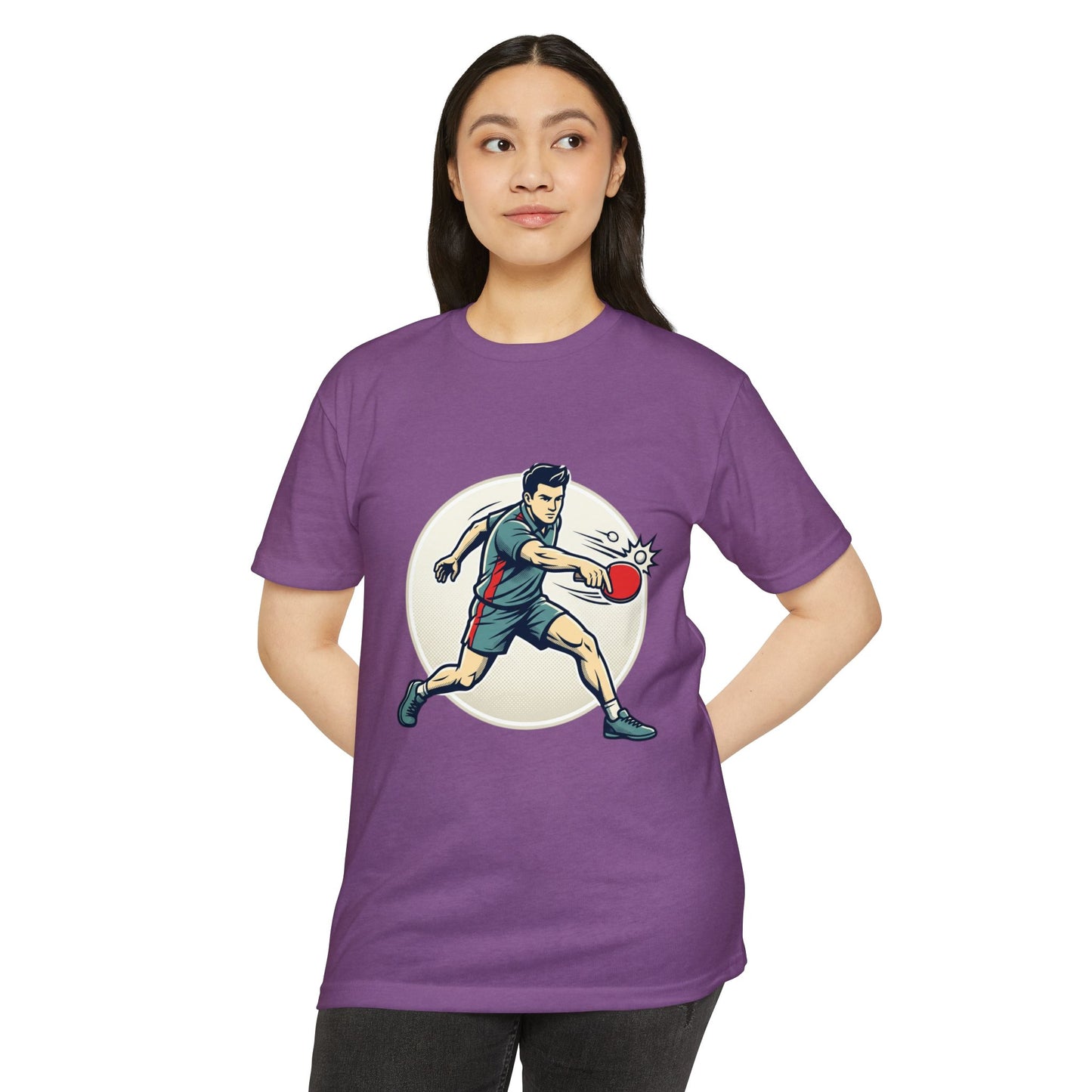 Table Tennis Player Illustration T-Shirt — Ping Pong Athlete Graphic Tee