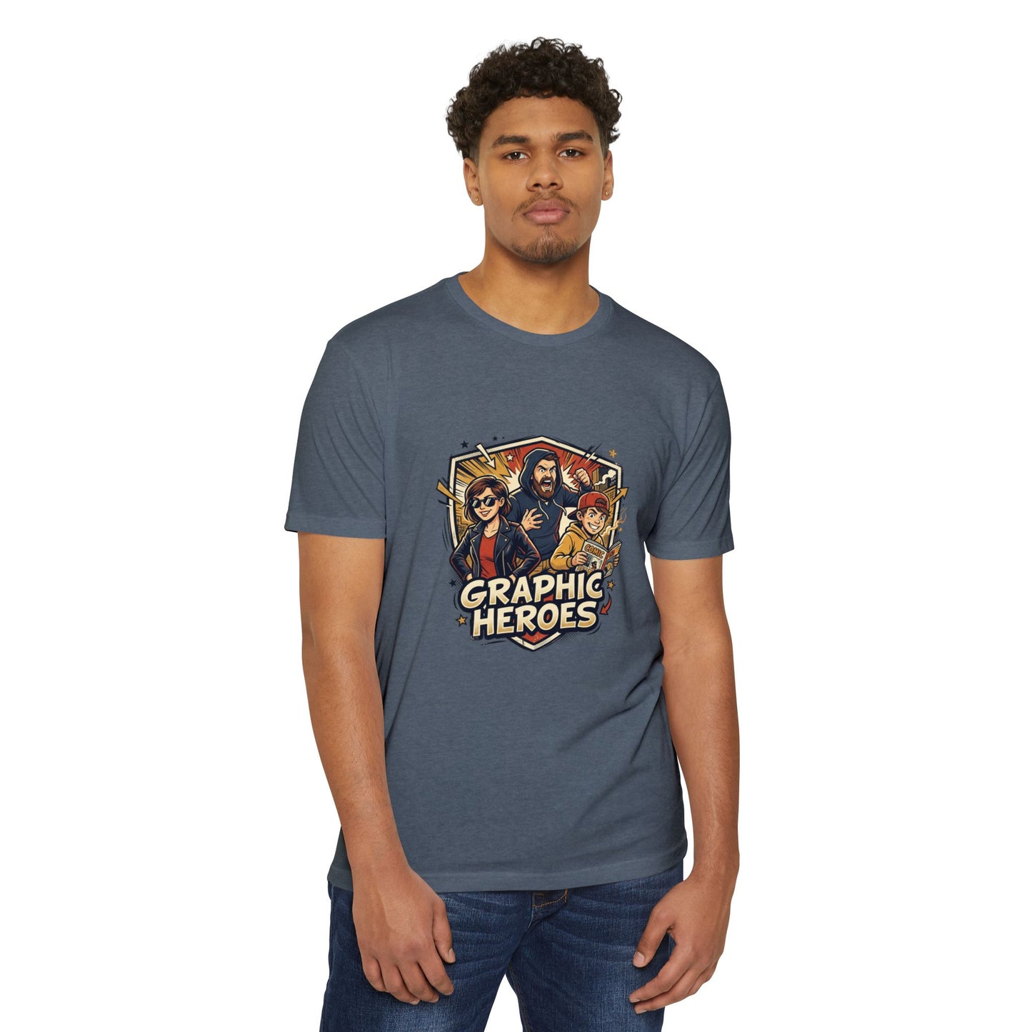 Retro Comic Heroes T-Shirt — Graphic Crew Tee
