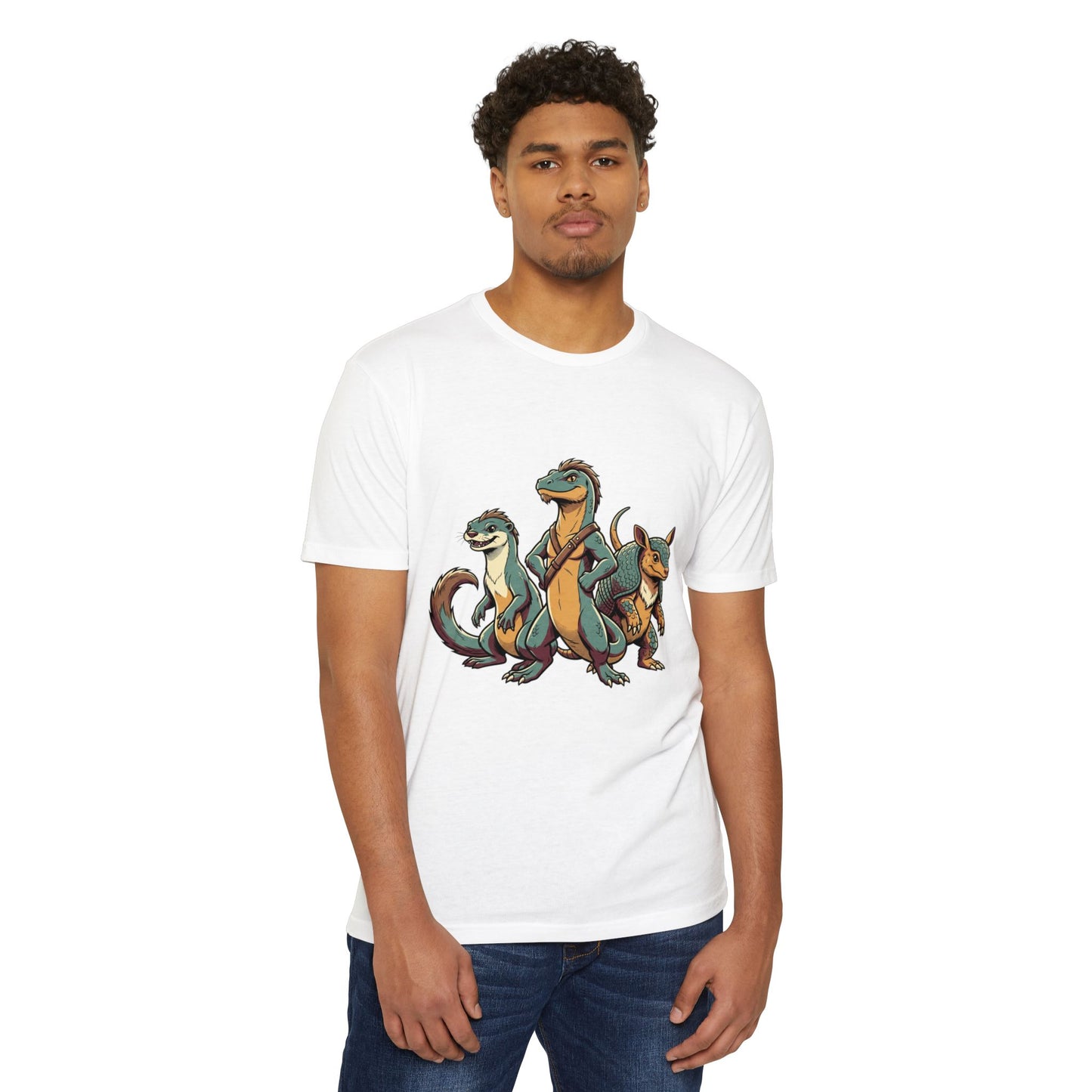 Retro Trio Dino Velociraptor T-Shirt — Cute Cartoon Dino Tee
