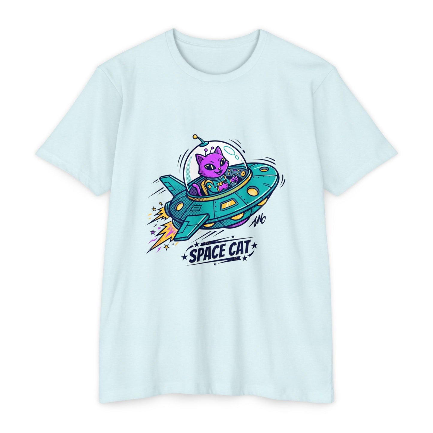 Retro Space Cat T-Shirt — UFO Graphic Tee