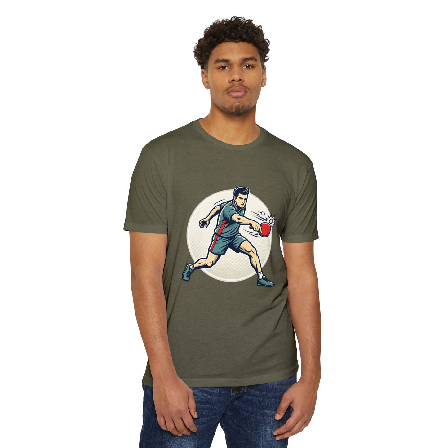 Table Tennis Player Illustration T-Shirt — Ping Pong Athlete Graphic Tee