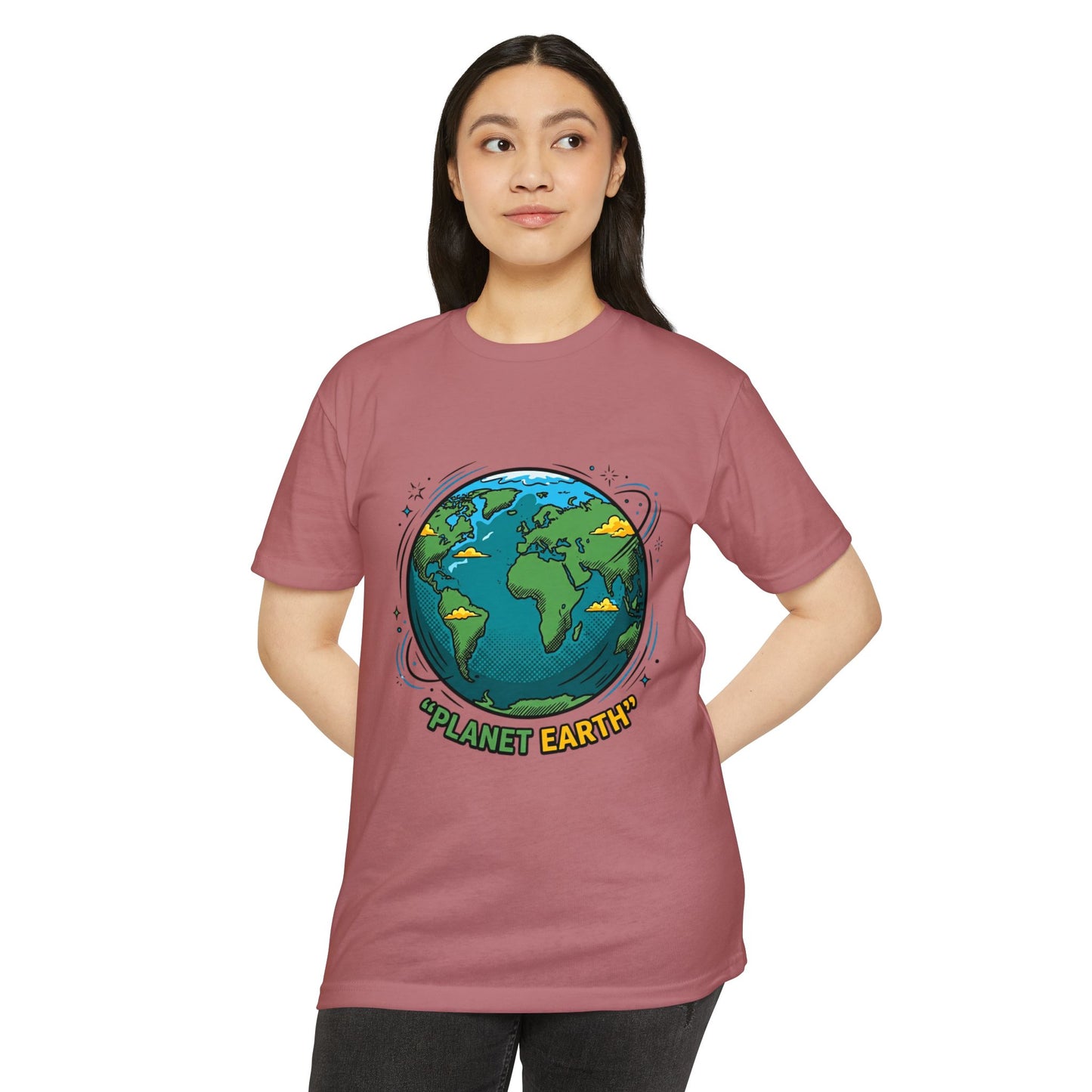 Retro Planet Earth Graphic T-Shirt — Vintage Earth Illustration Tee