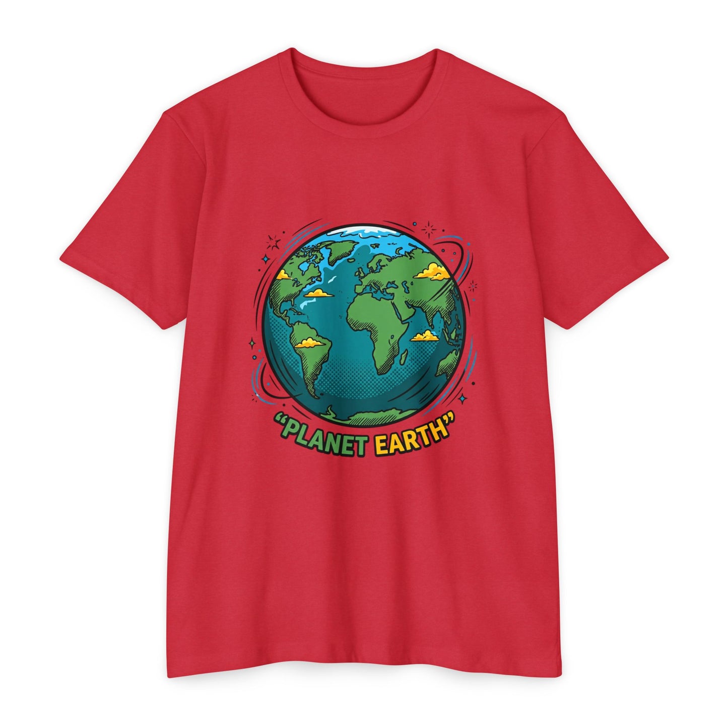 Retro Planet Earth Graphic T-Shirt — Vintage Earth Illustration Tee