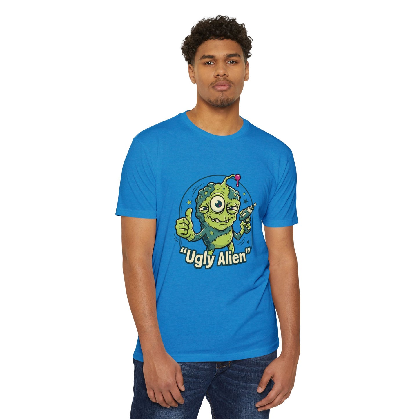 Ugly Alien Retro Cartoon Space Creature T-Shirt