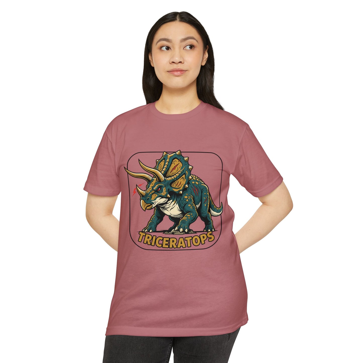 Triceratops Graphic T-Shirt — Retro Dinosaur Tee for Kids & Adults