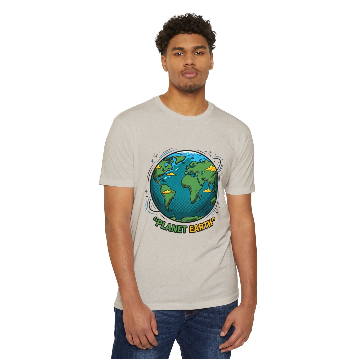 Retro Planet Earth Graphic T-Shirt — Vintage Earth Illustration Tee