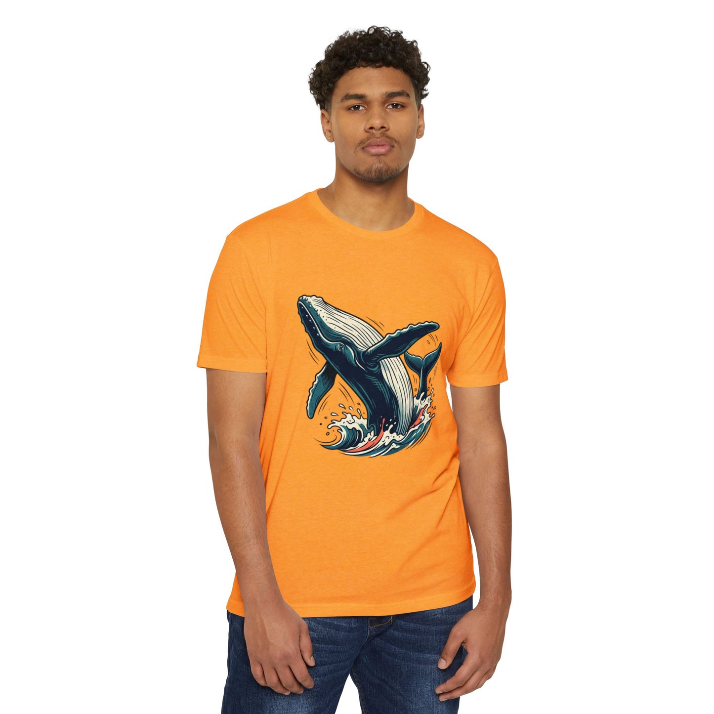 Whale Wave Graphic T-Shirt — Ocean Humpback Illustration Tee
