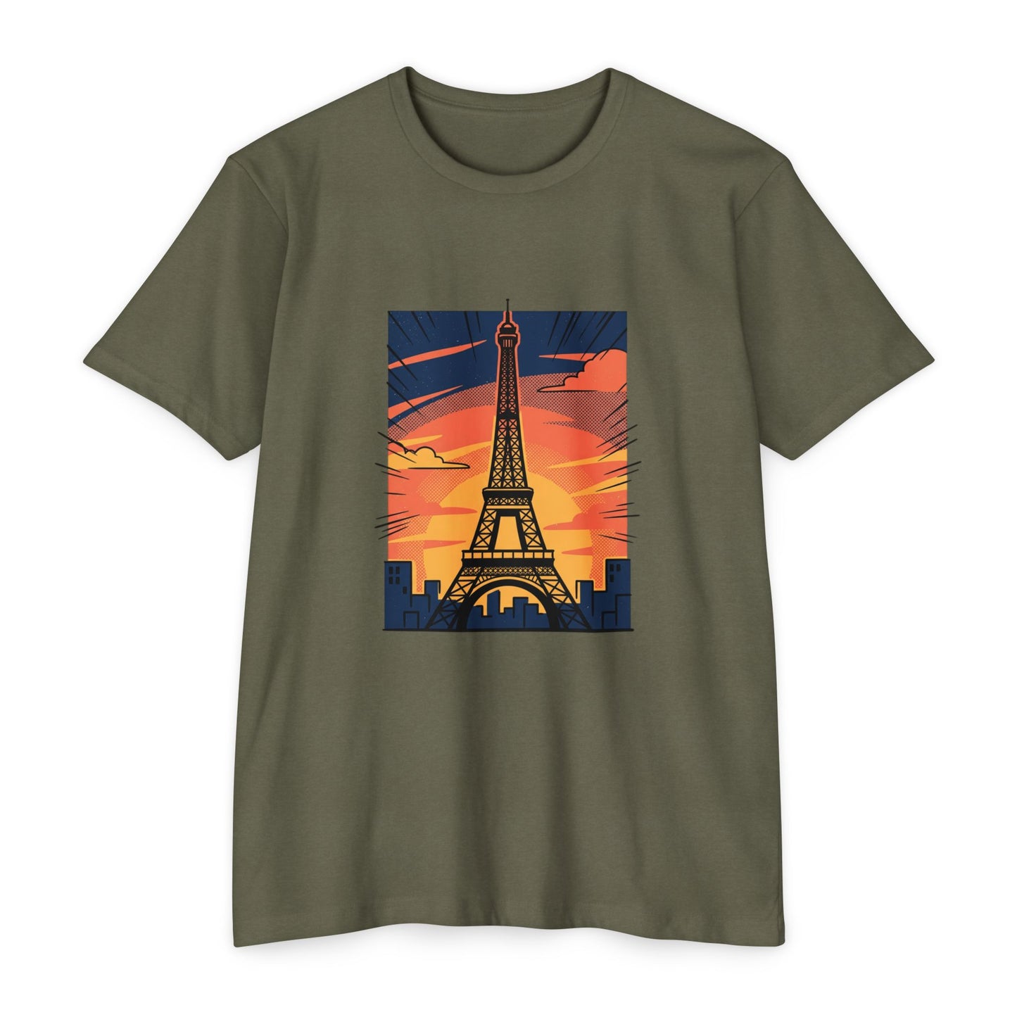 Vintage Paris Eiffel Tower Sunset T‑Shirt