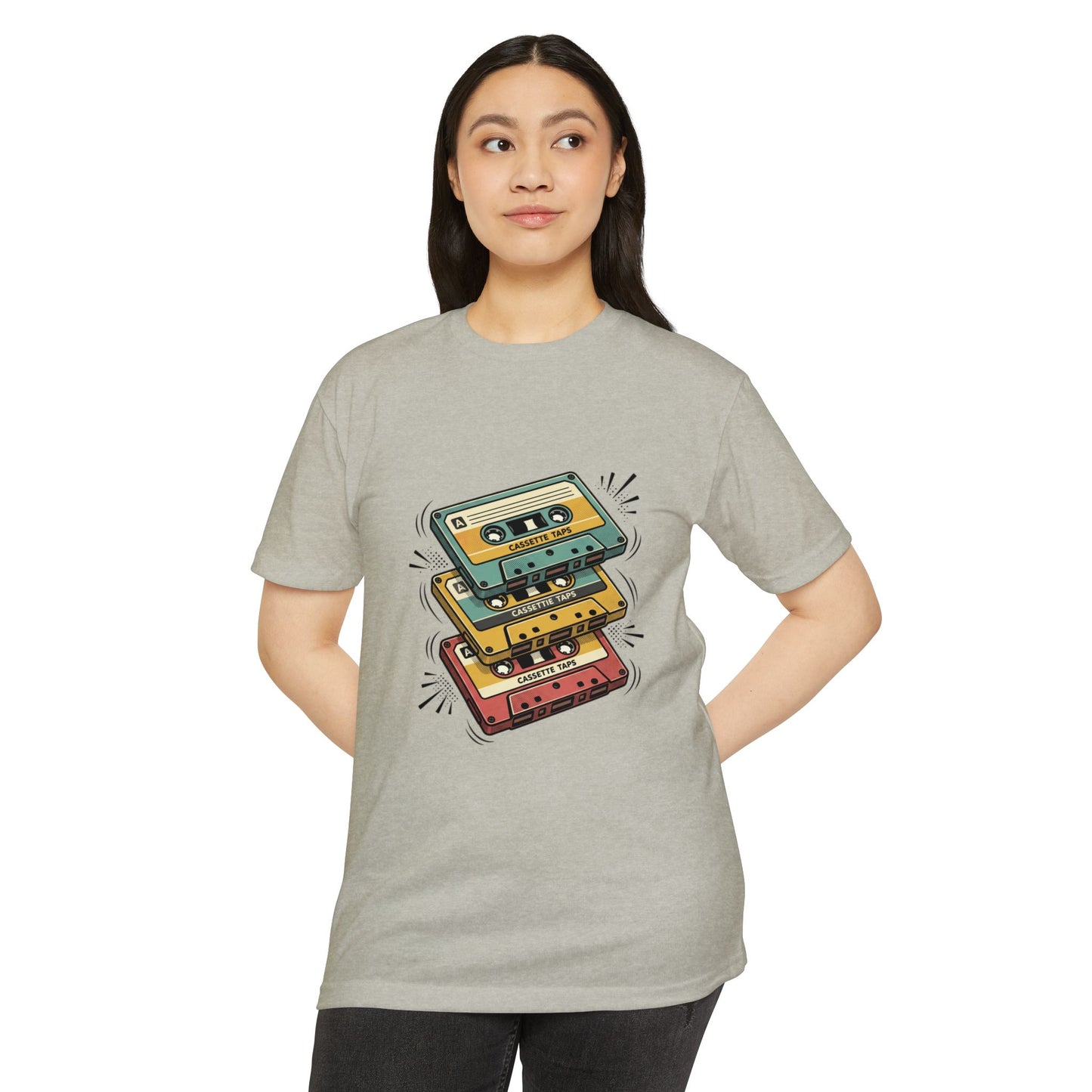 Retro Cassette Stack T-Shirt — Vintage 80s Music Tee