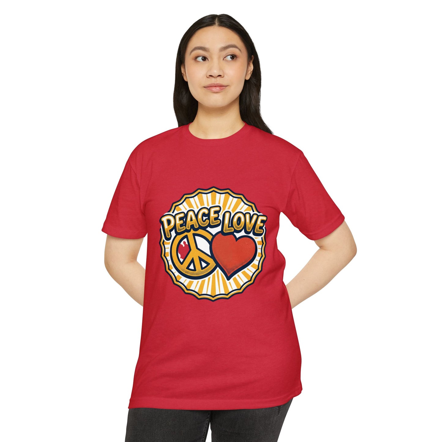 Peace Love Heart T-Shirt – Retro 70s Peace Sign Tee
