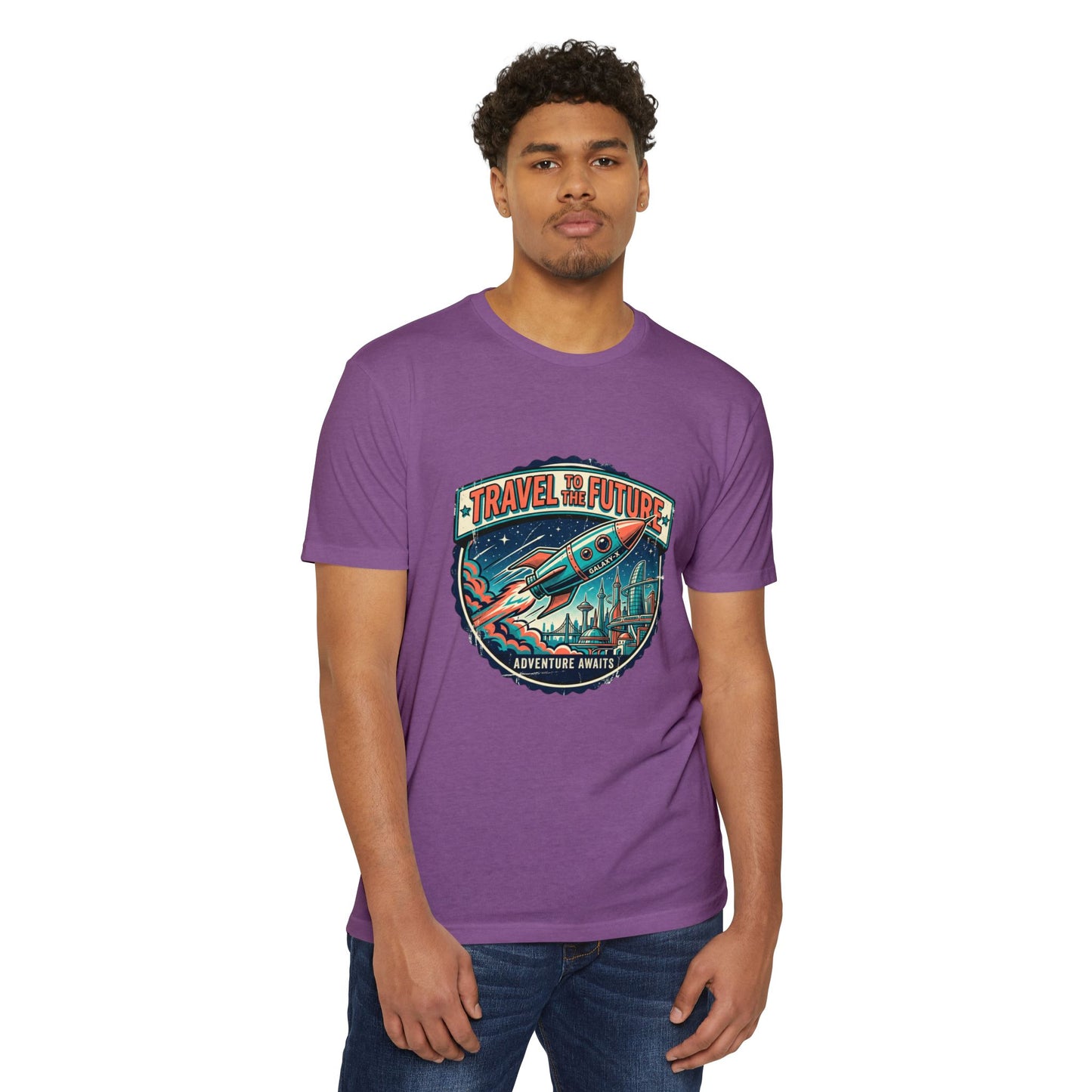 Travel the Future Rocket T-Shirt — Adventure Awaits Vintage Space Tee