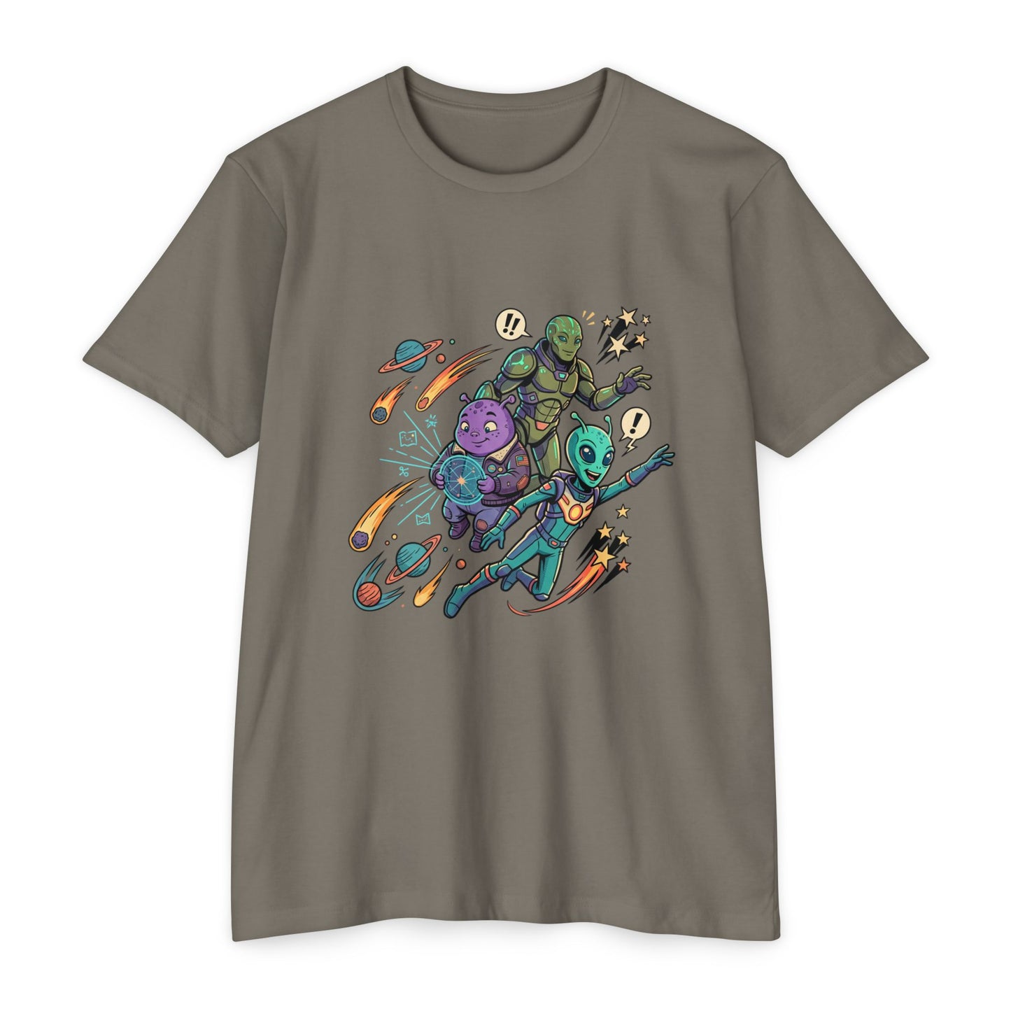 Alien Skate Crew T-Shirt — Retro Space Skateboarding Graphic Tee