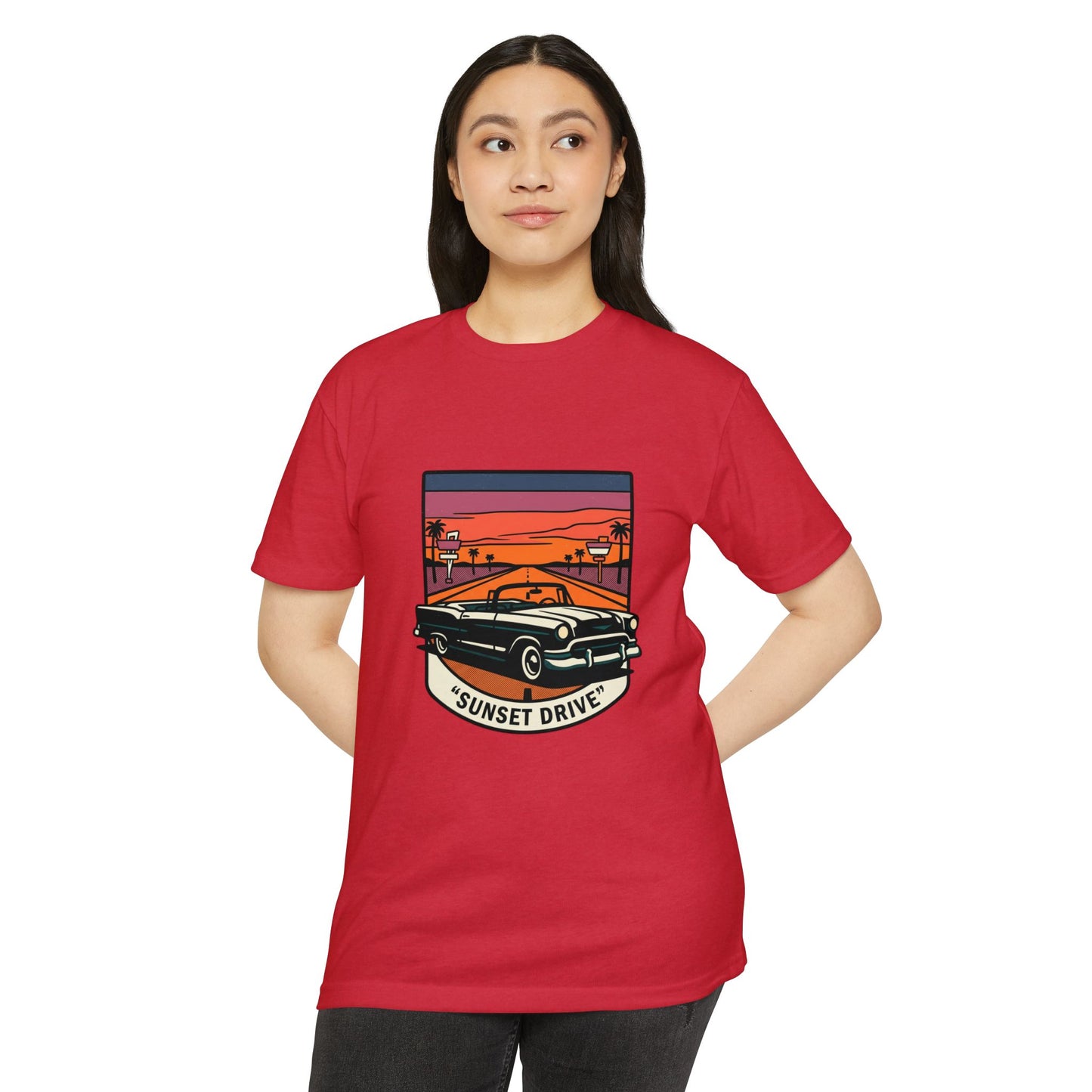 Sunset Drive Vintage Car T-Shirt