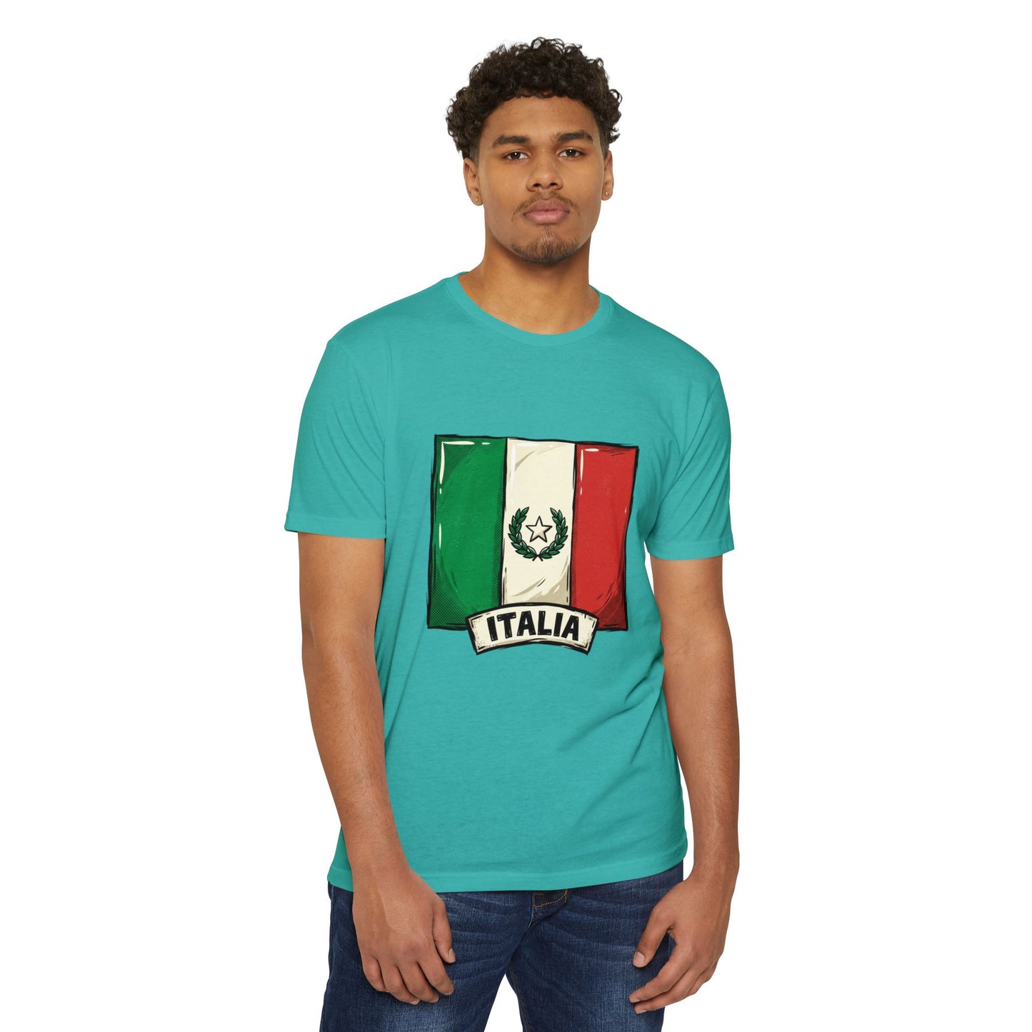 Italian Flag Vintage Crest T-Shirt — Italia Graphic Tee