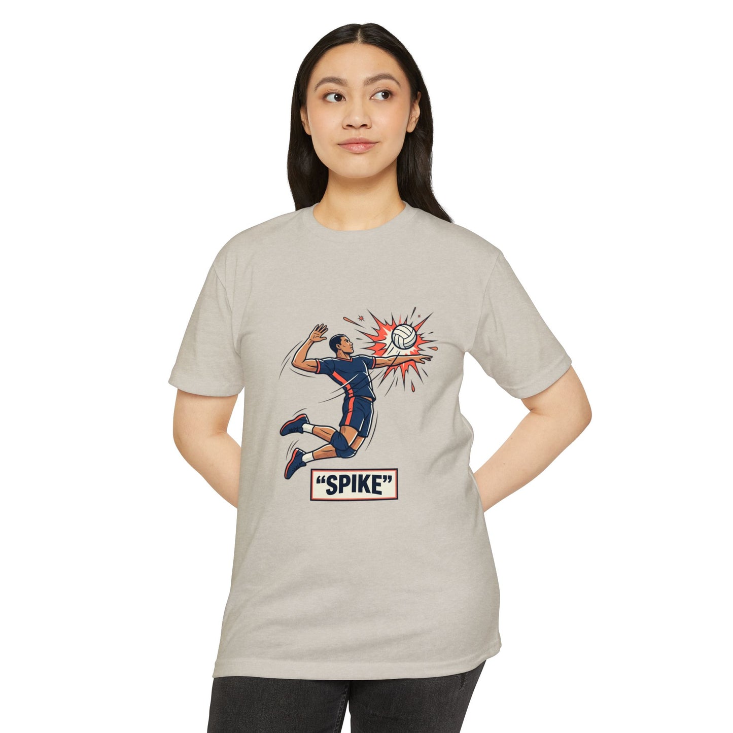 Volleyball Spike Graphic T-Shirt — Retro Player Illustration Tee