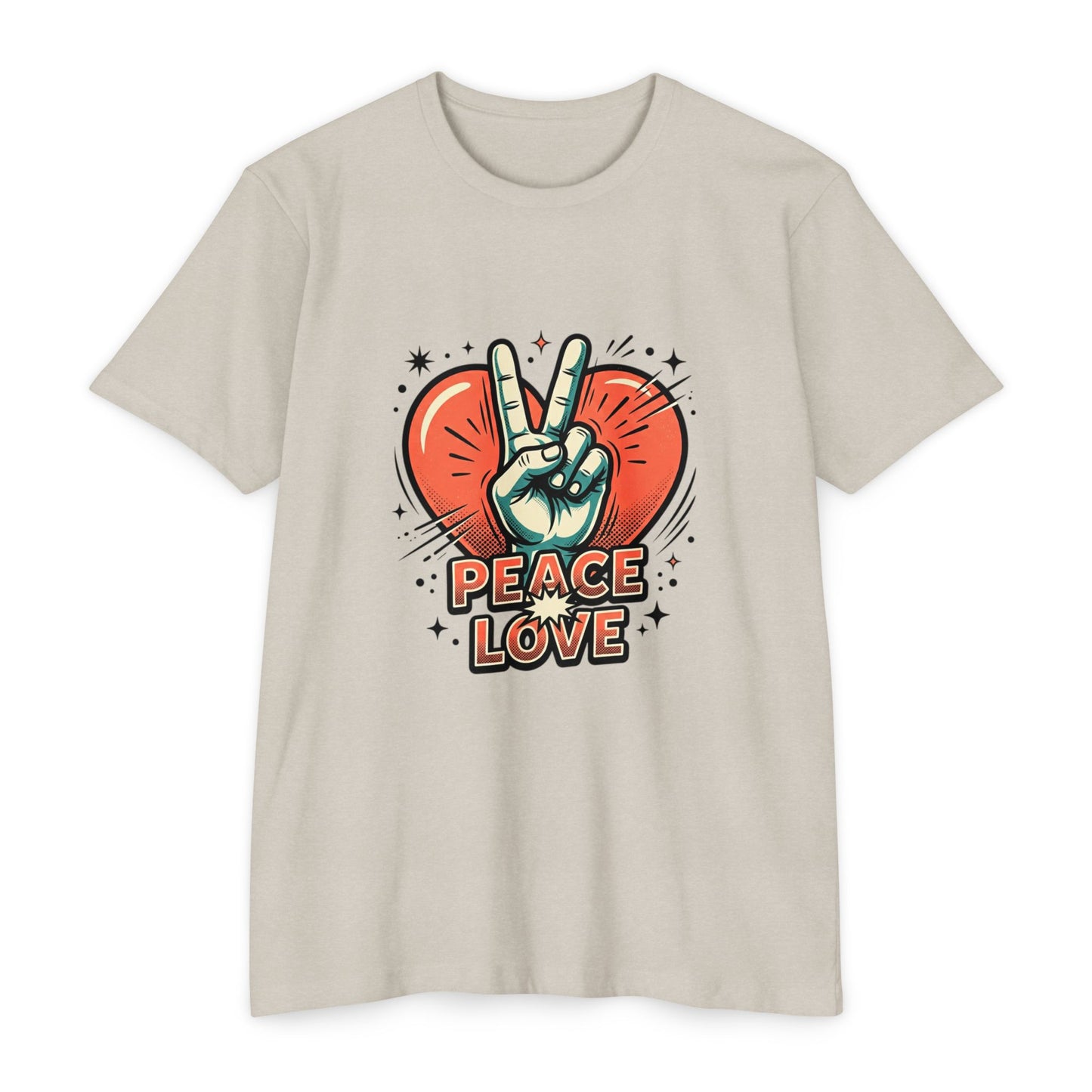 Peace Love Graphic T-Shirt — Retro Vibe Peace Sign Tee