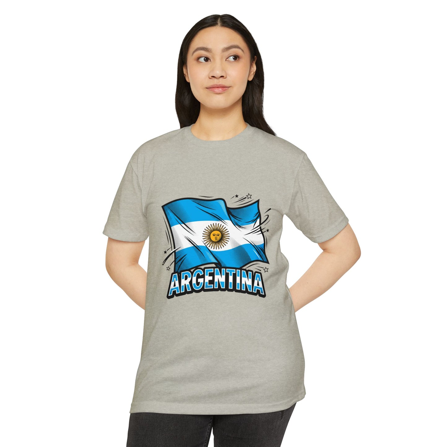 Argentina Flag Waving Graphic T-Shirt