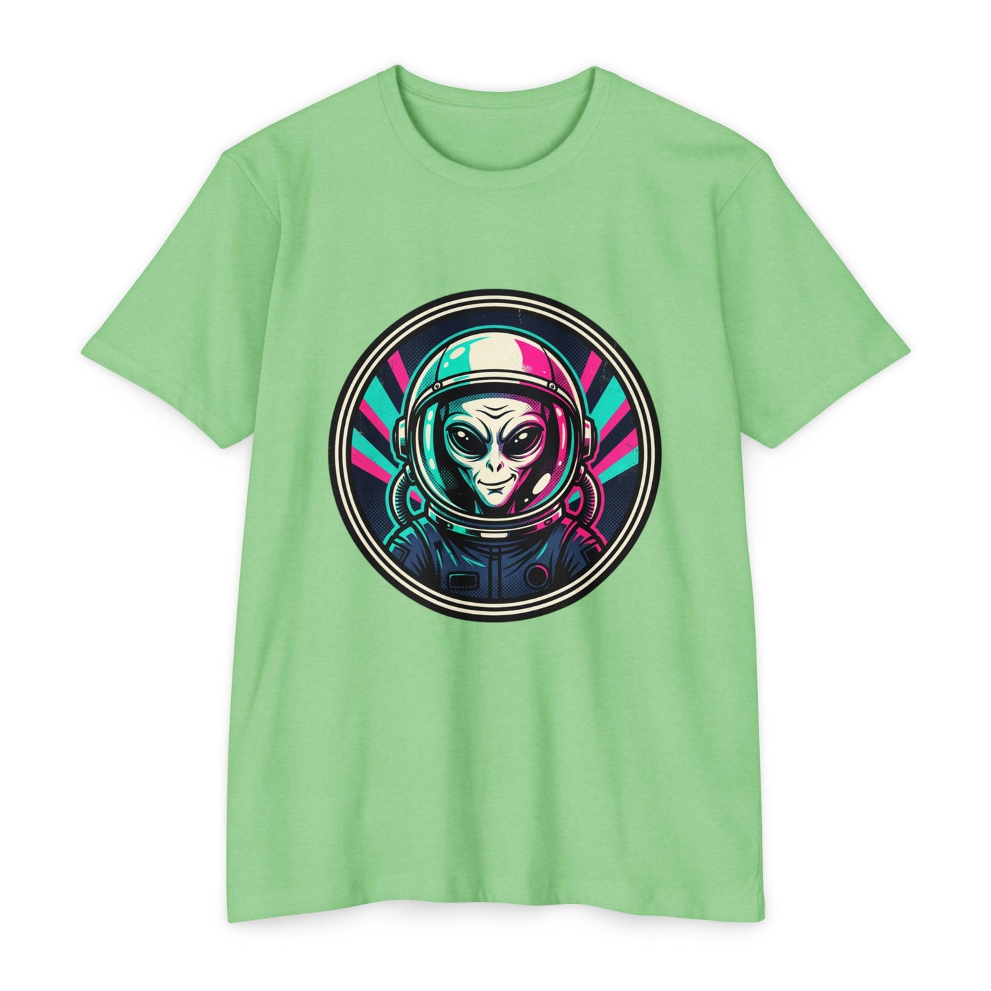Alien Astronaut Neon Space Crew T‑Shirt