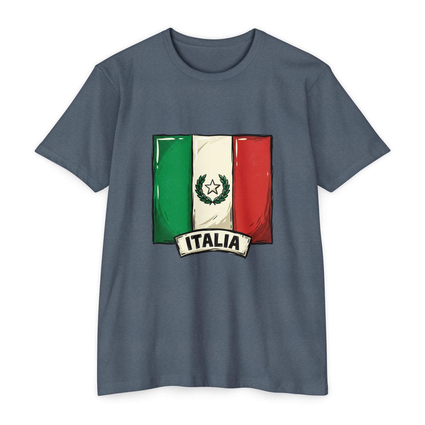 Italian Flag Vintage Crest T-Shirt — Italia Graphic Tee