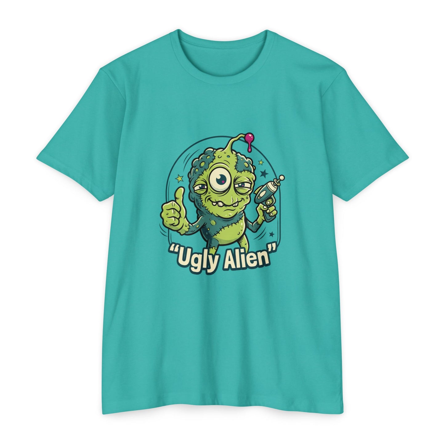 Ugly Alien Retro Cartoon Space Creature T-Shirt