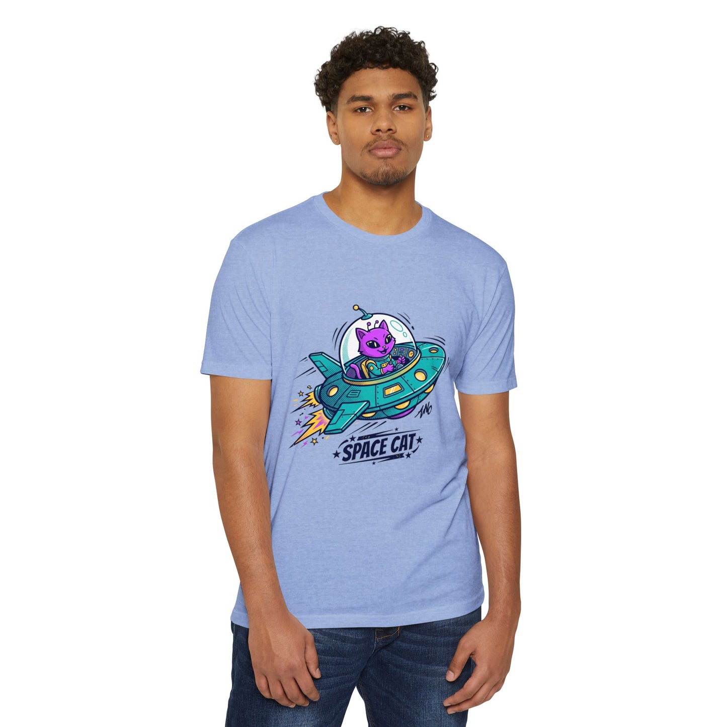 Retro Space Cat T-Shirt — UFO Graphic Tee
