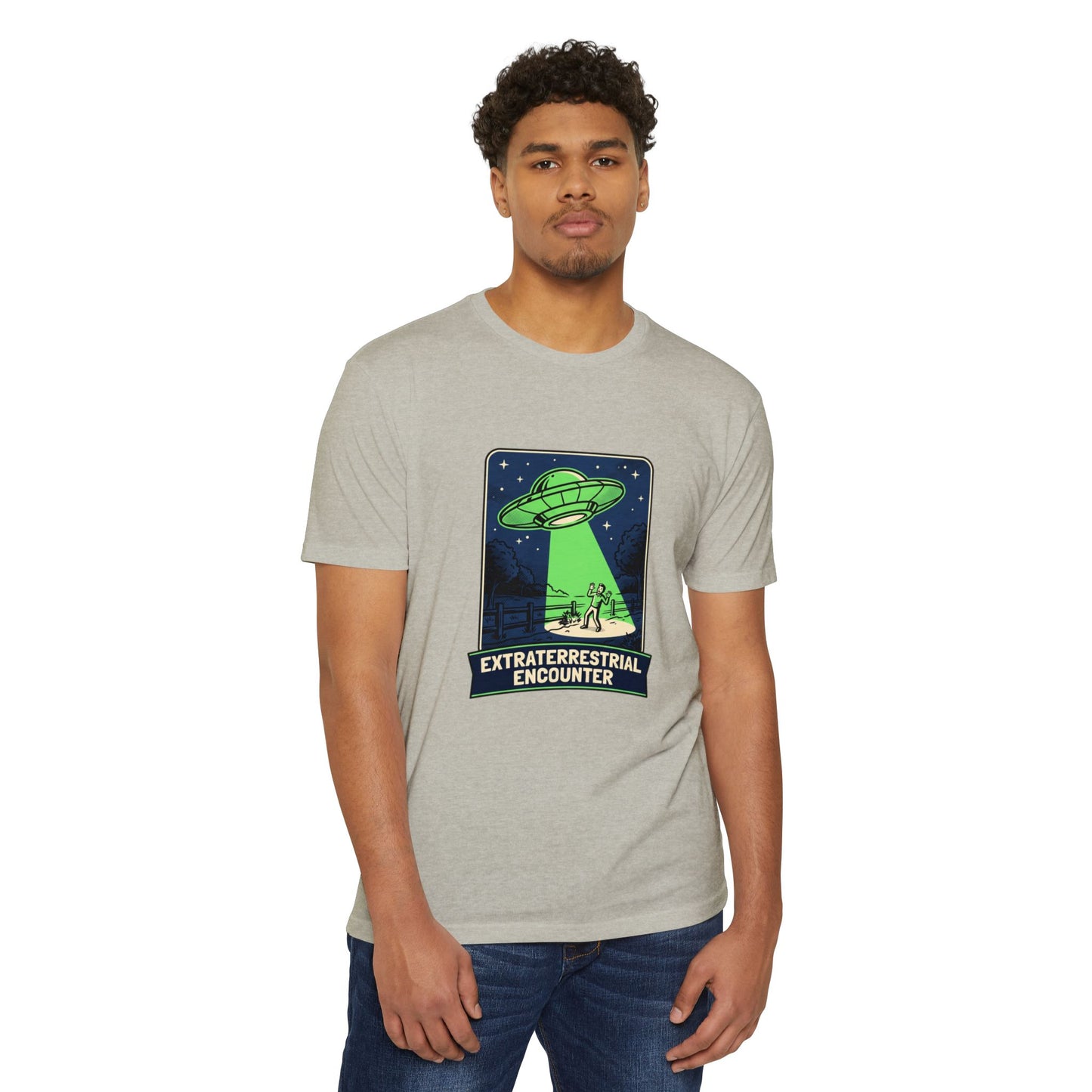 Alien Abduction T-Shirt — “Extraterrestrial Encounter” Vintage UFO Graphic