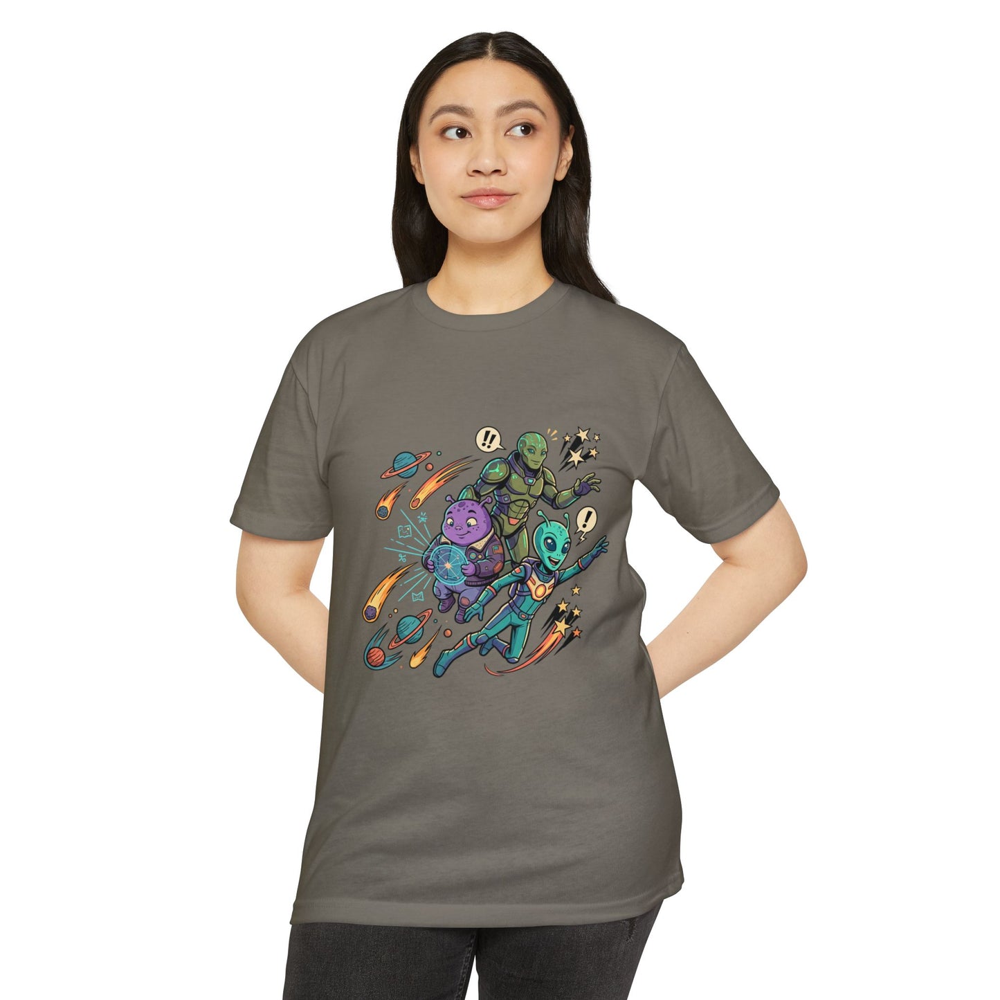 Alien Skate Crew T-Shirt — Retro Space Skateboarding Graphic Tee