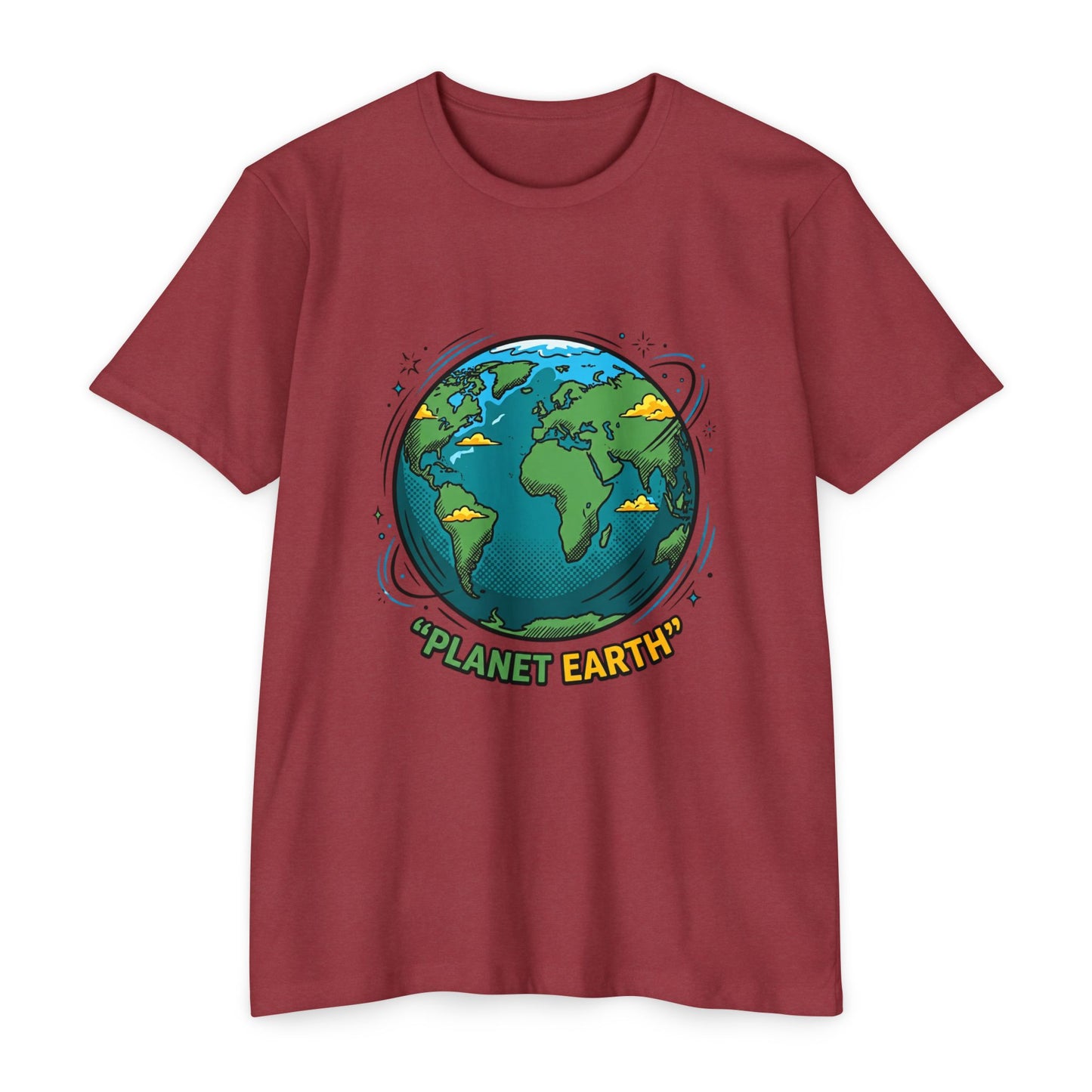 Retro Planet Earth Graphic T-Shirt — Vintage Earth Illustration Tee