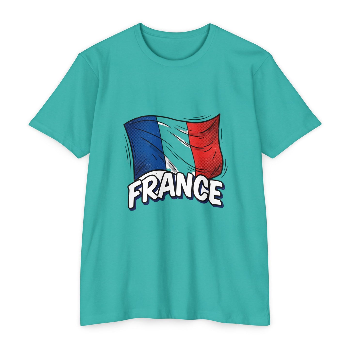 France Flag Retro Waving Tricolor T-Shirt