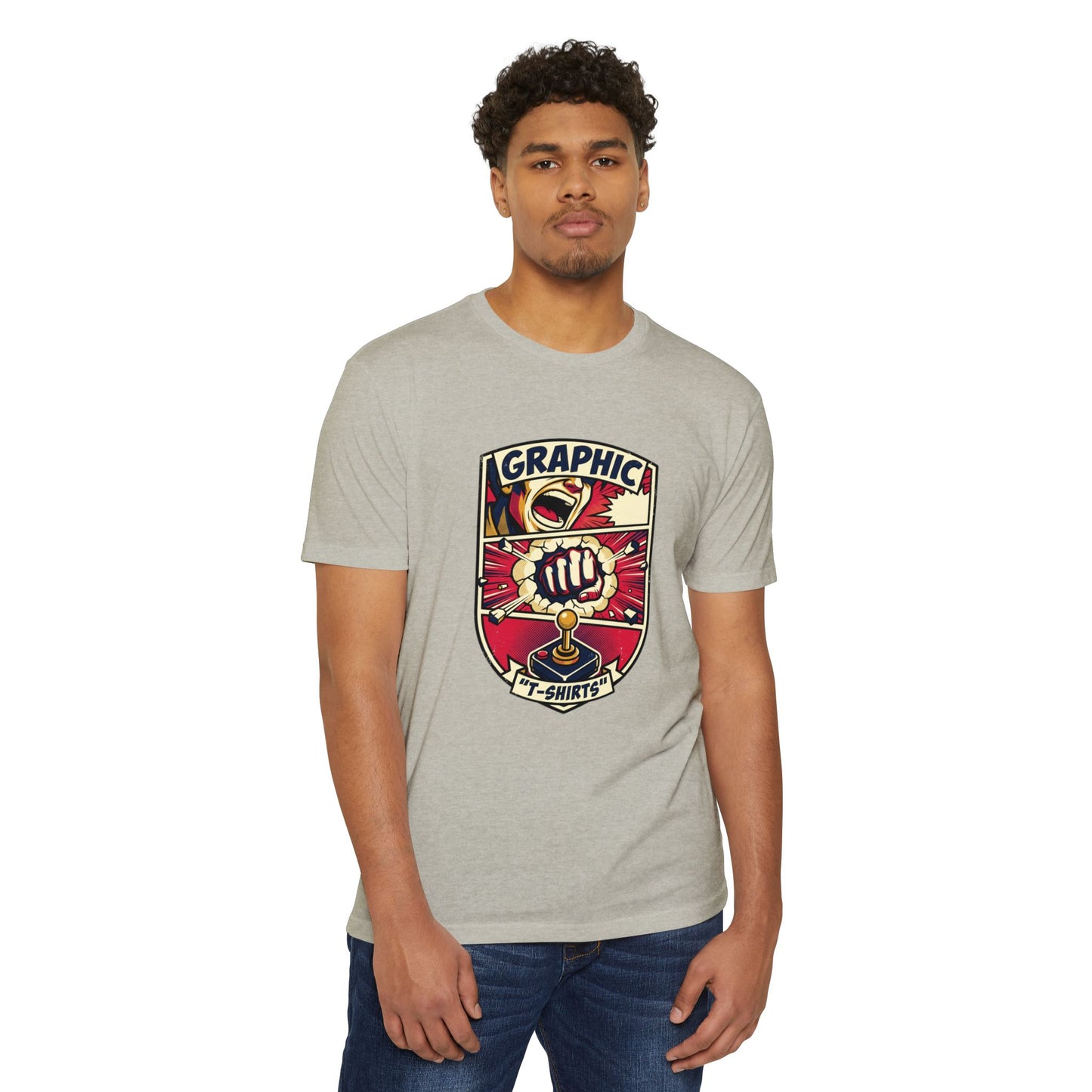 Vintage Gamer Logo T-Shirt — Fist & Joystick Retro Graphic Tee