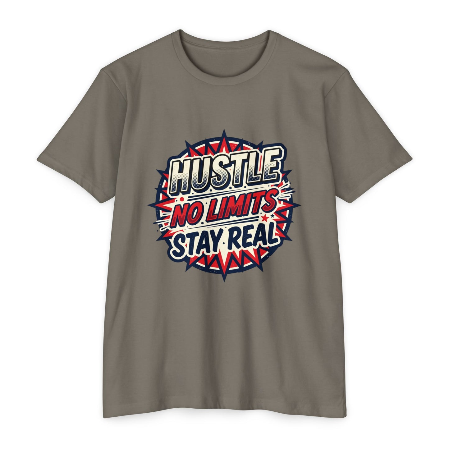 Hustle No Limits Stay Real Graphic T-Shirt