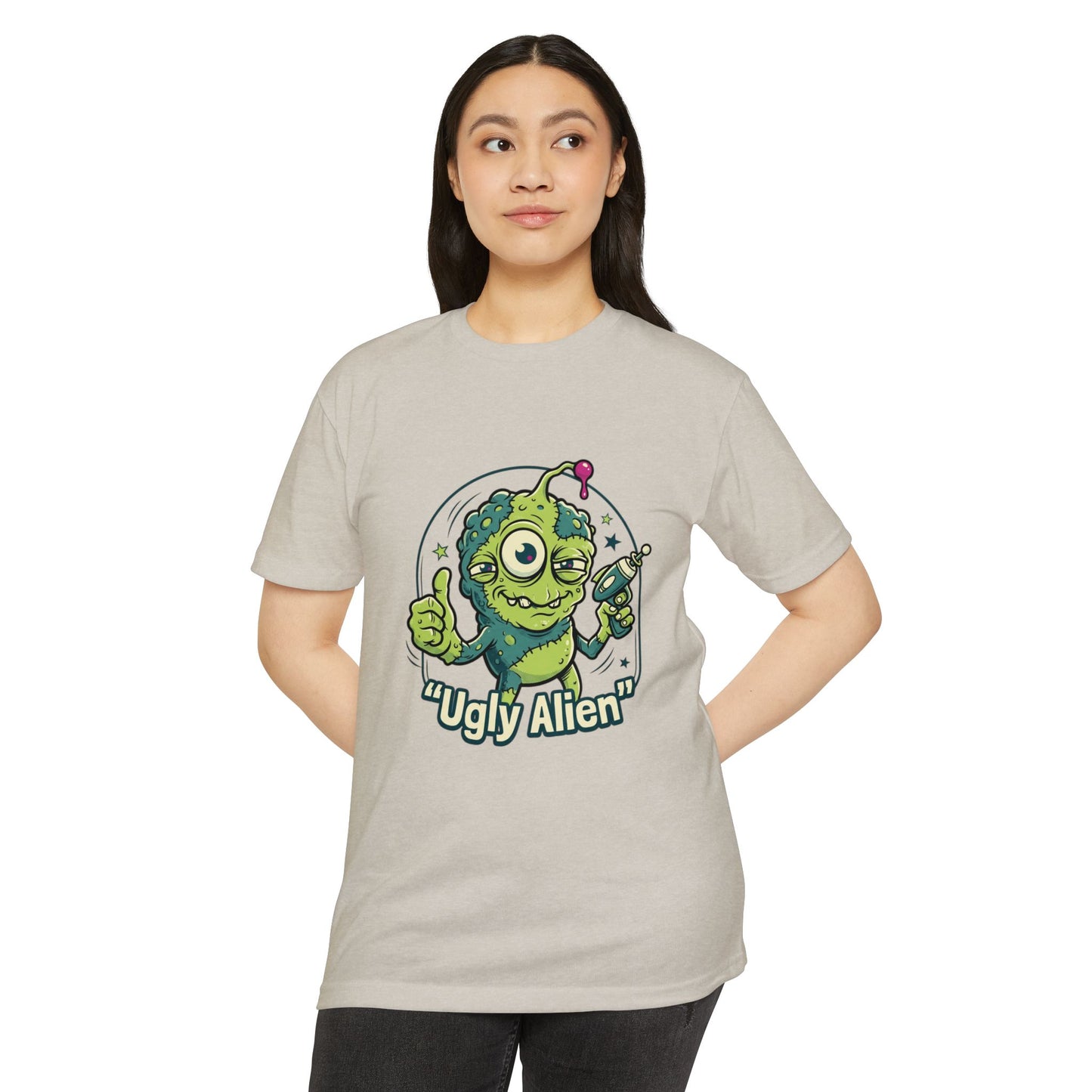 Ugly Alien Retro Cartoon Space Creature T-Shirt