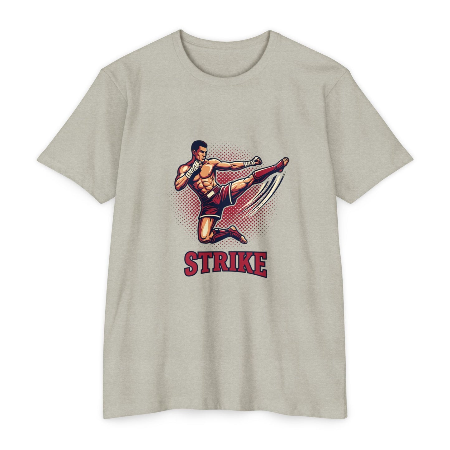 Camiseta de Chute de Artes Marciais — Camiseta Gráfica Retrô 'STRIKE' de Lutador