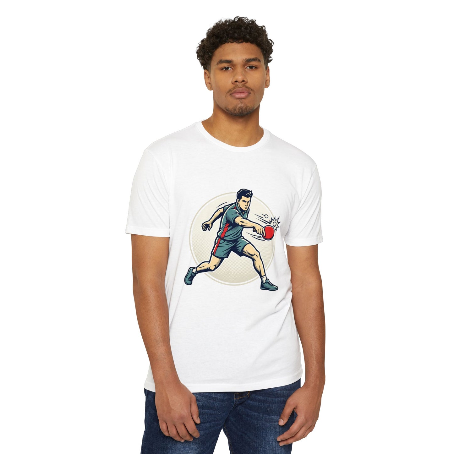 Table Tennis Player Illustration T-Shirt — Ping Pong Athlete Graphic Tee