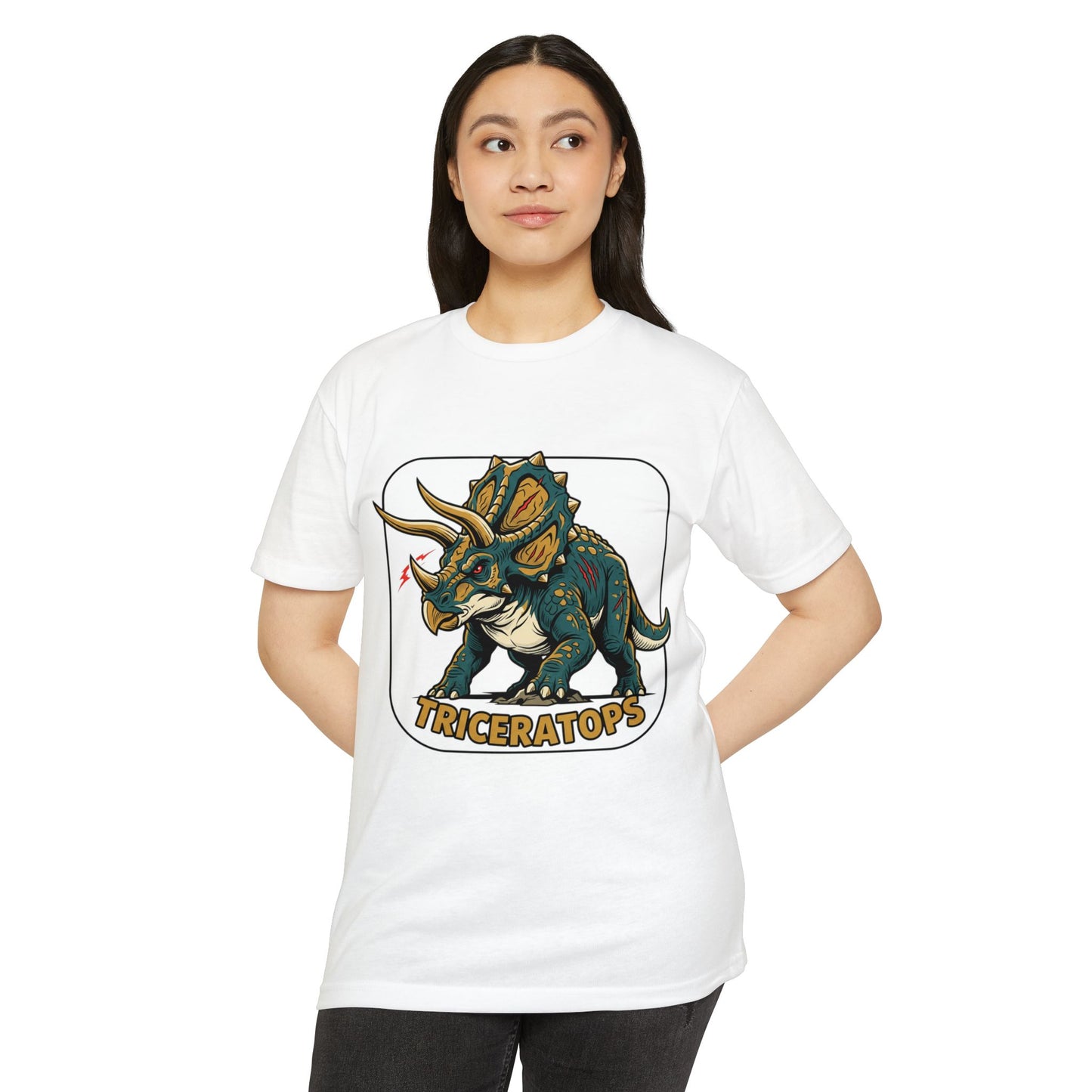 Triceratops Graphic T-Shirt — Retro Dinosaur Tee for Kids & Adults