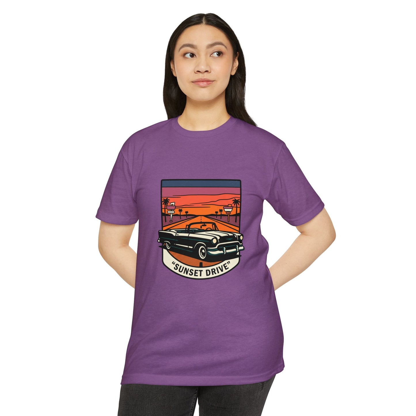 Sunset Drive Vintage Car T-Shirt