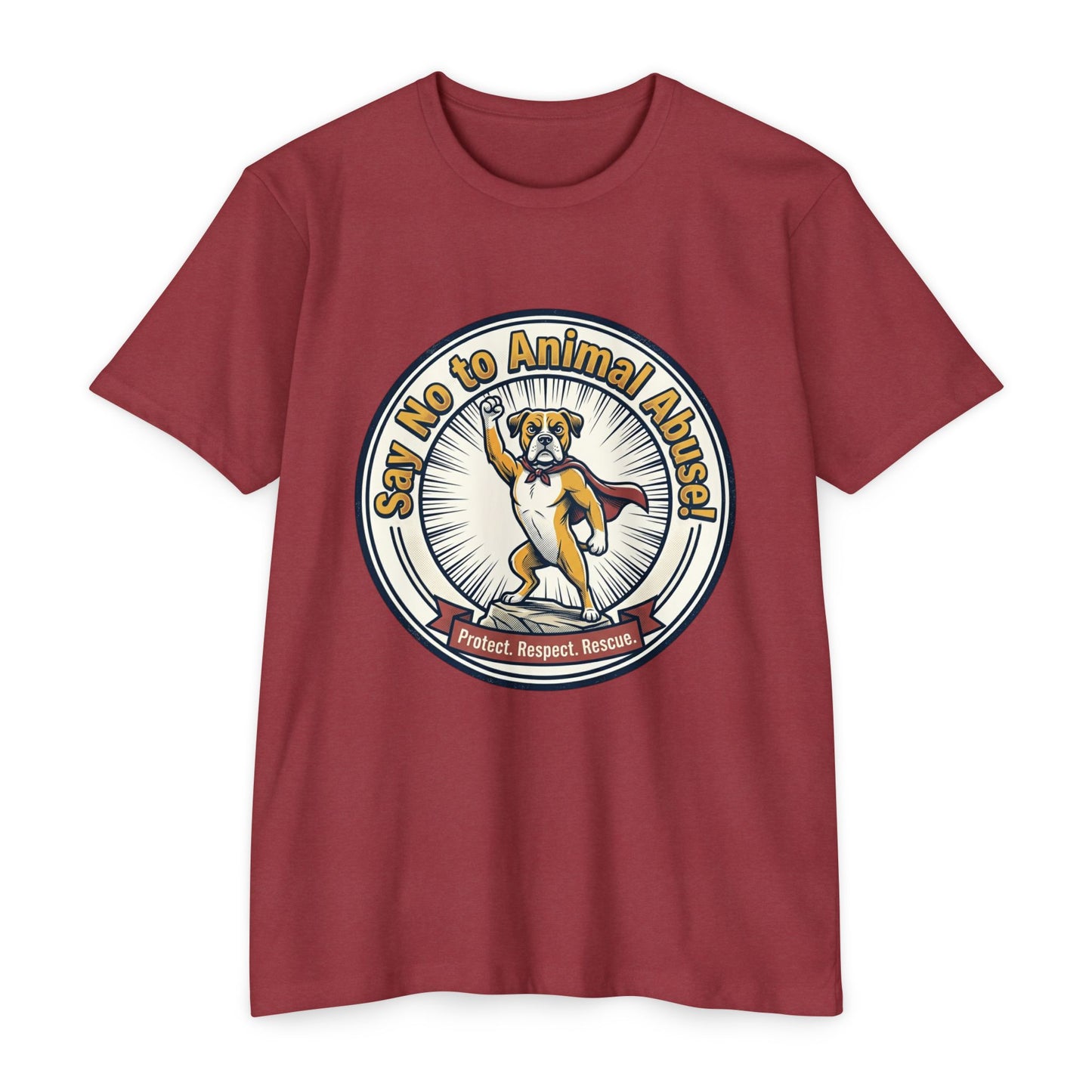 Say No to Animal Abuse T-Shirt – Protect, Respect, Rescue Animal Rights Tee