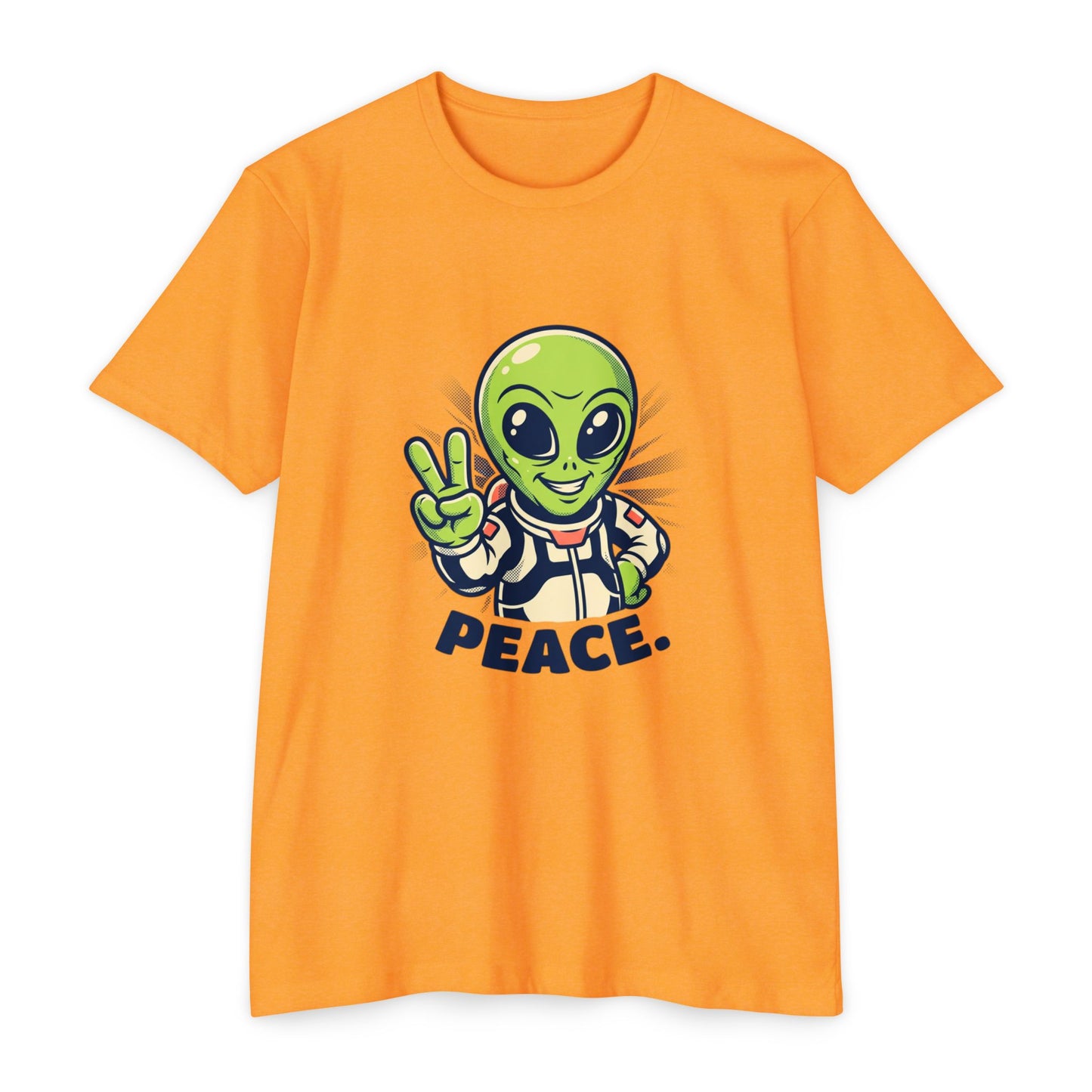Alien Peace T-Shirt — Cute Green Astronaut Giving Peace Sign