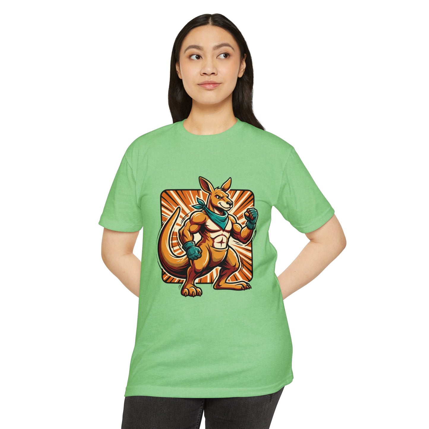 Camiseta con gráfico de canguro boxeador – Camiseta retro con mascota de luchador